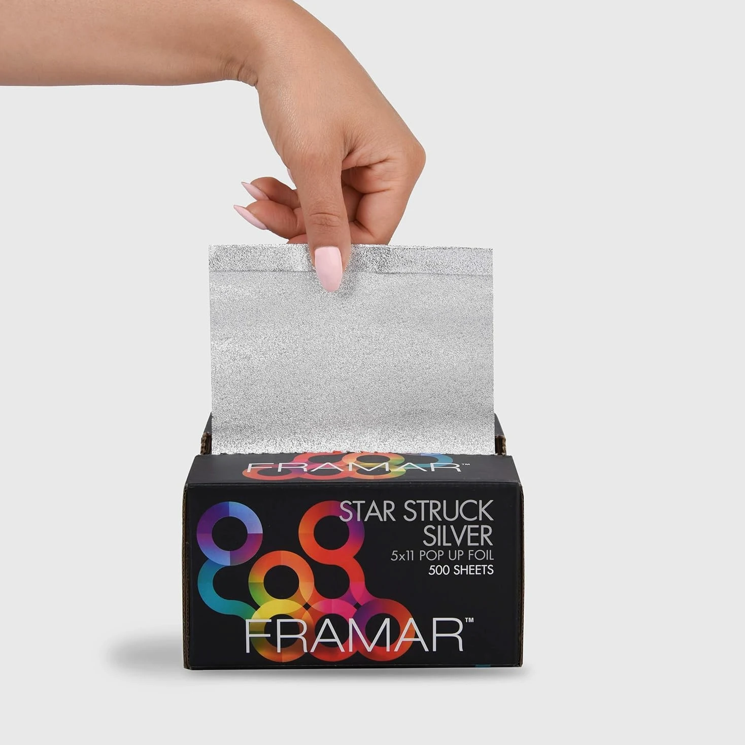 Framar Star Struck - Lámina de aluminio para el cabello, 500 hojas, paquete de 12 unidades