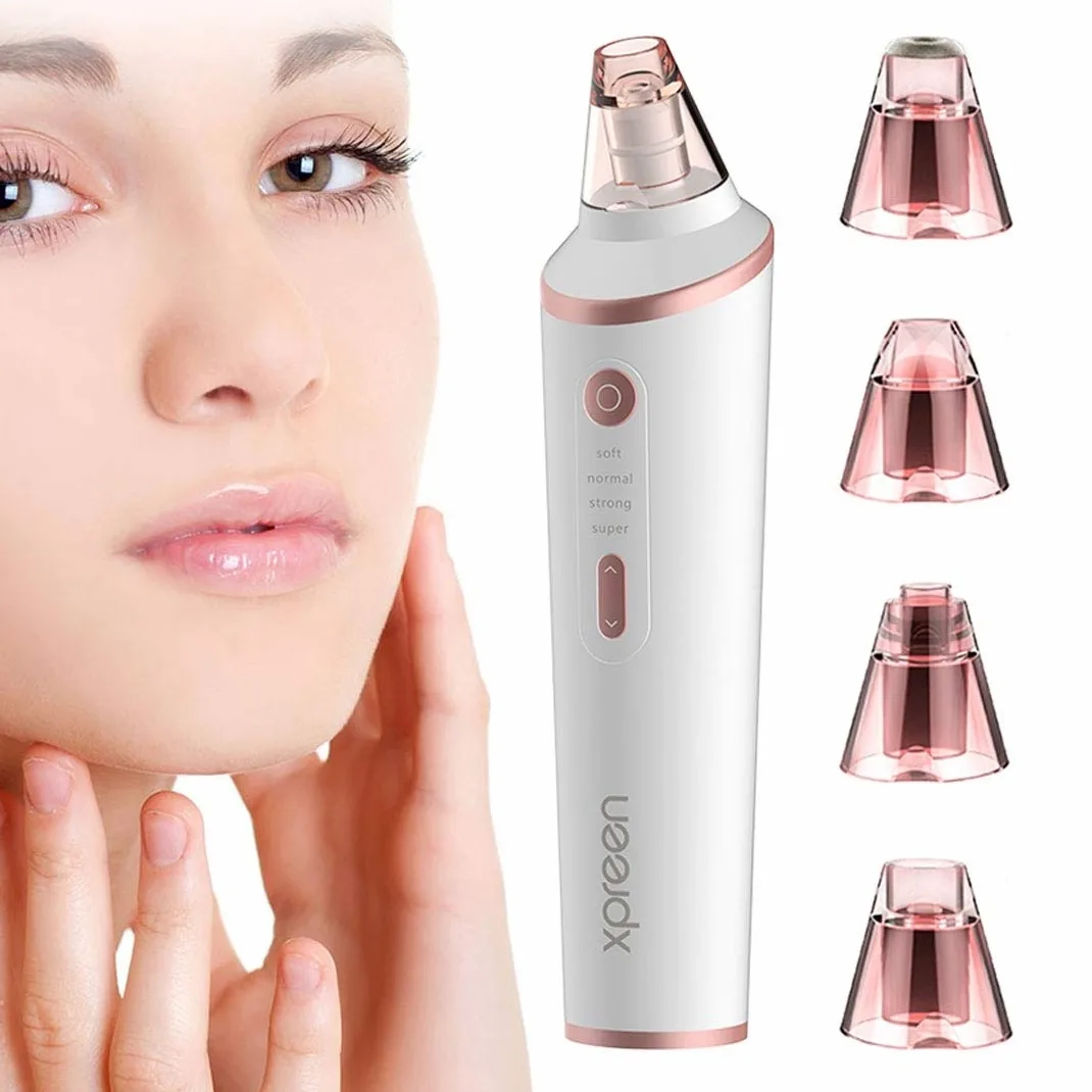 Una Necesidad for Las señoras de XPREEN XPRE037 de Carga inalámbrica multifunción Extractor de la espinilla Limpiador de poros con función de Cuatro sondas y de iluminación LED (Blanco)