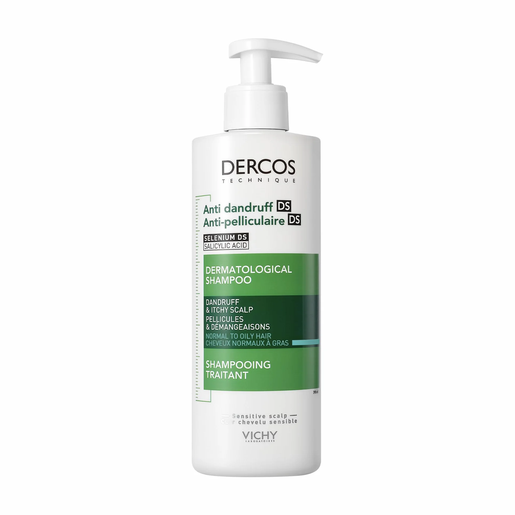 Vichy Dercos Technique Champú Anticaspa 390 ml Cabellos Grasos Doble Eficacia