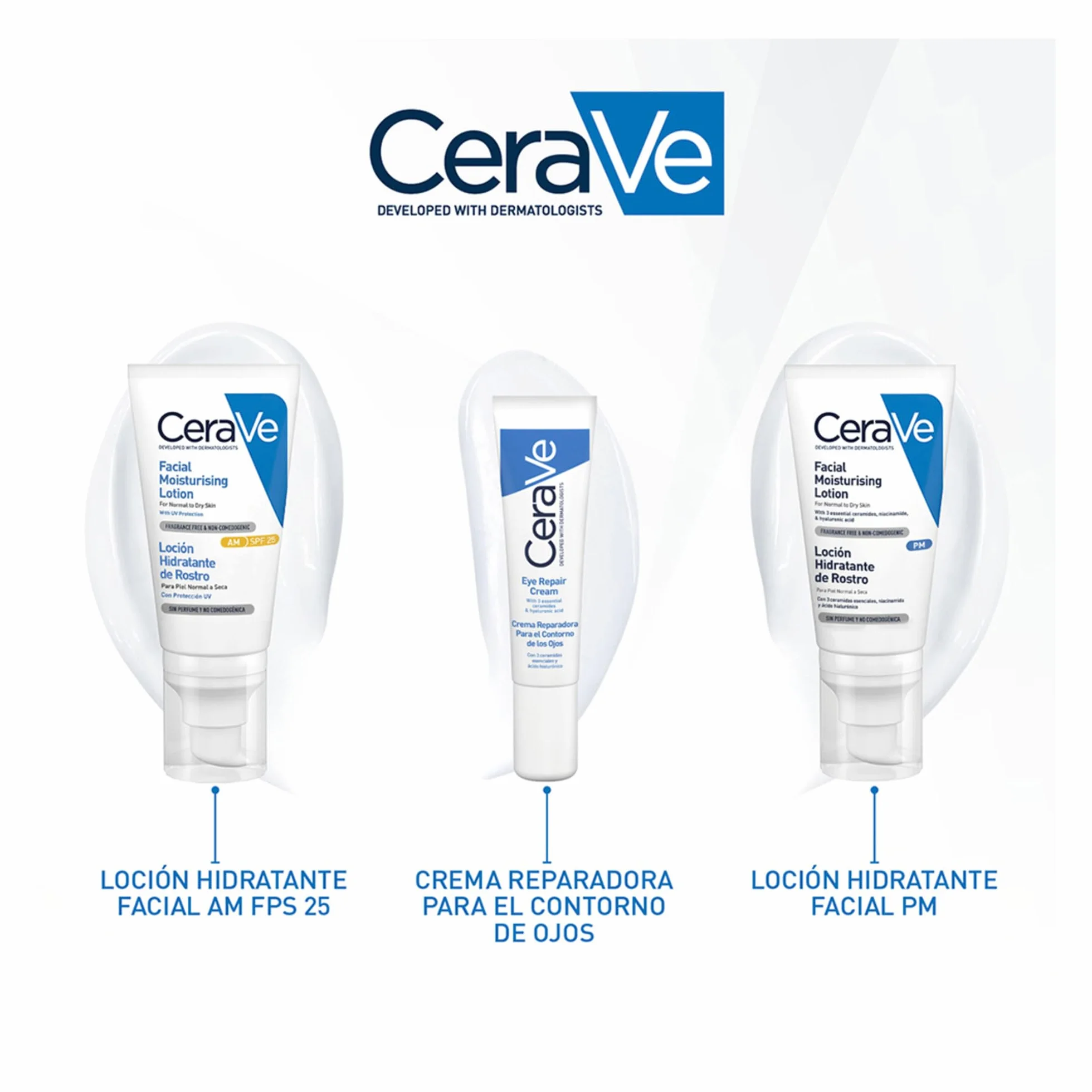 CeraVe Loción Hidratante de Rostro PM 52ml para Piel Normal a Seca con Ceramidas, Niacinamida y Ácido Hialurónico