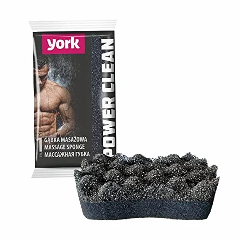 York Esponja de Masaje Negro Corporal Exfoliante Ducha Espuma