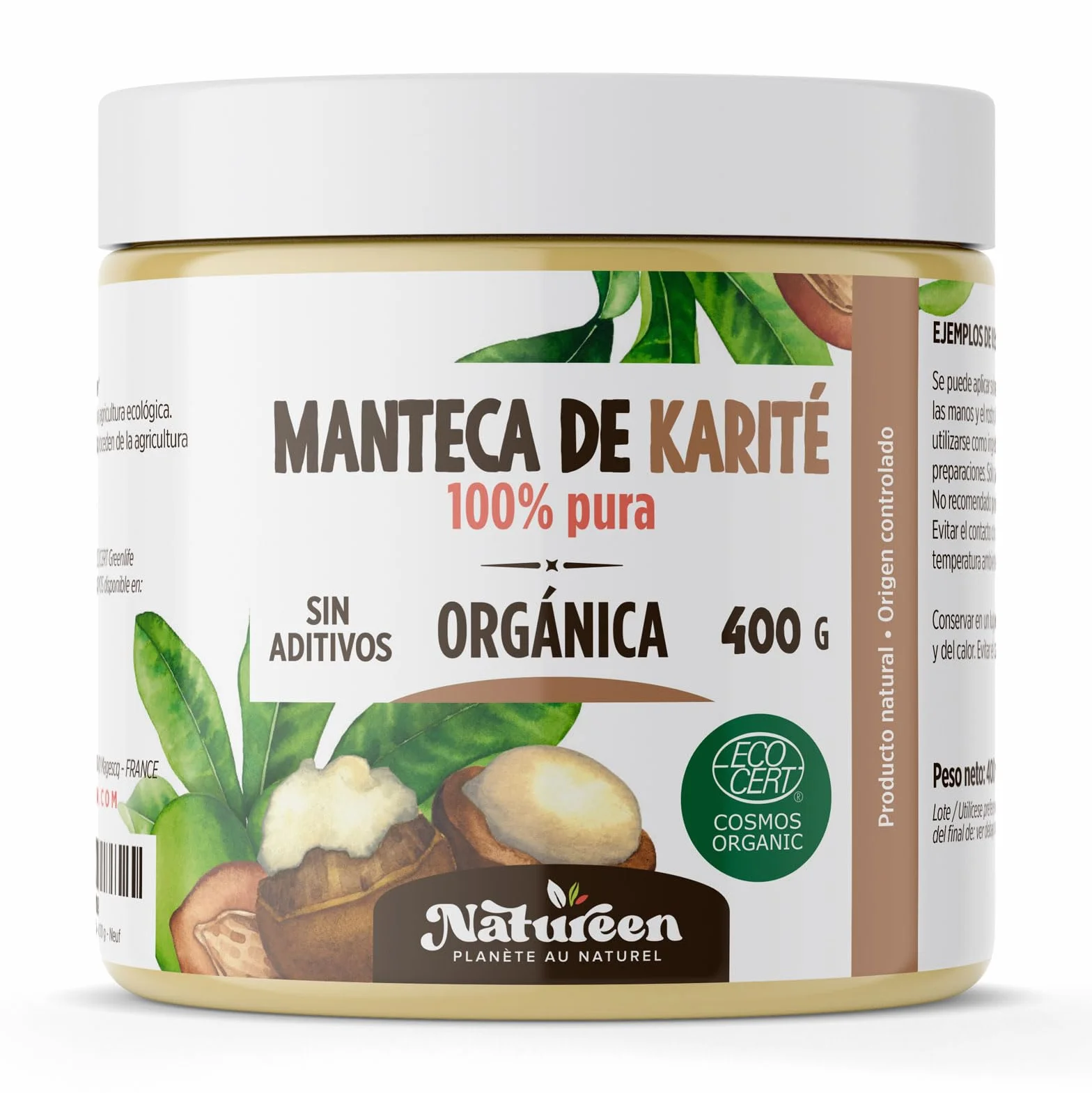 Manteca de Karité Ecológica 400 g - 100% Vegetal - Sin Refinar