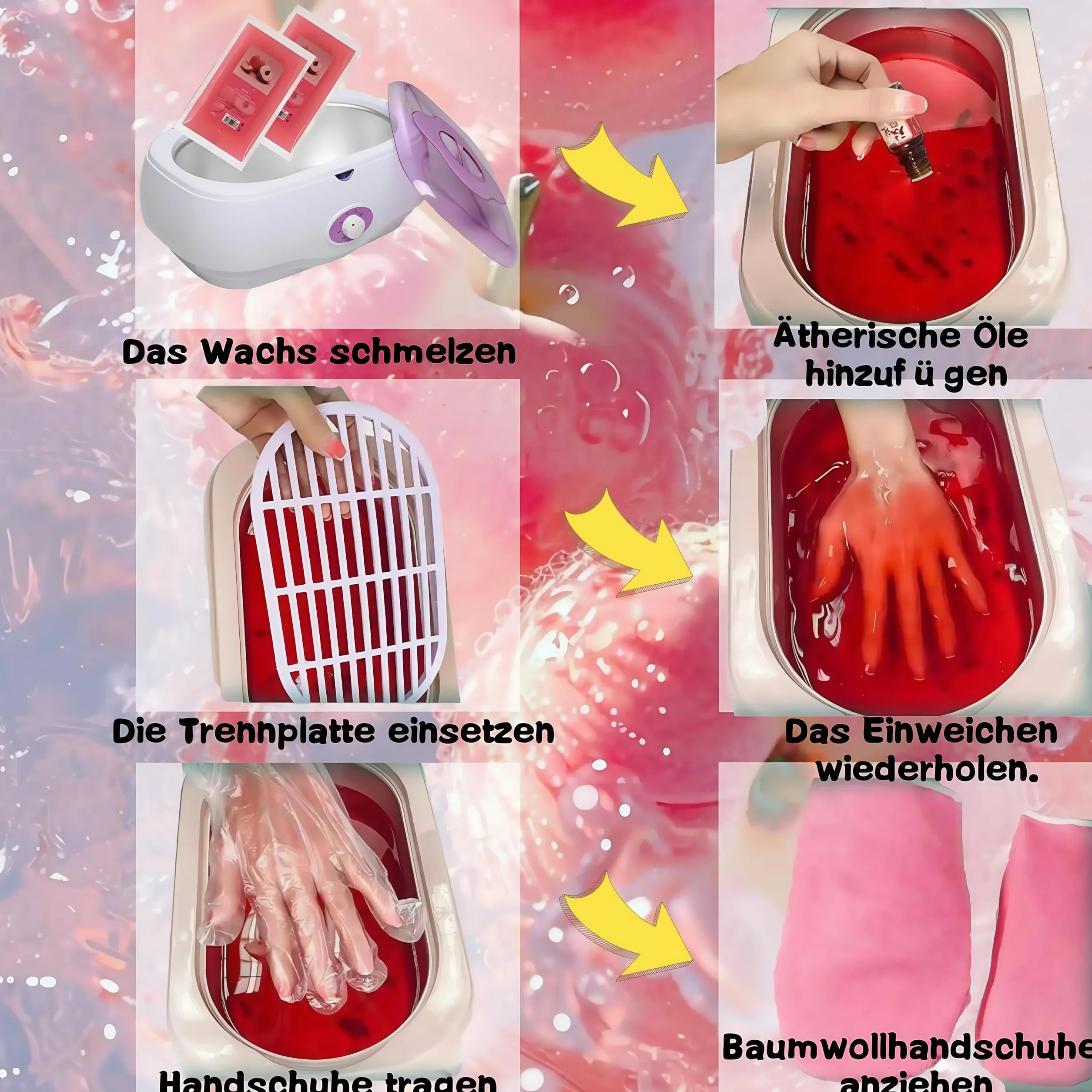 Máquina de cera para manos y pies con hidratación para otoño e invierno - Baño de cera de 5000 ml, kit de calentamiento y hidratación de cera de rápida fusión, disfrute