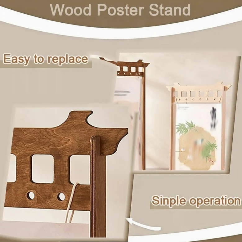 XPLKQXE Soporte Para Carteles Alta Resistencia, Expositor Madera Para Letreros, Soporte Independiente Para Paneles Y Carteles Para Exposiciones(Light brown,21.5x43.5in/5pcs)