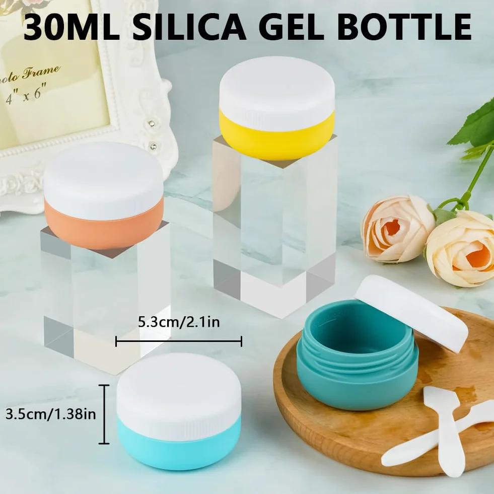 HOTUT 4 recipientes de silicona a prueba de fugas para cosméticos de viaje 30 ml