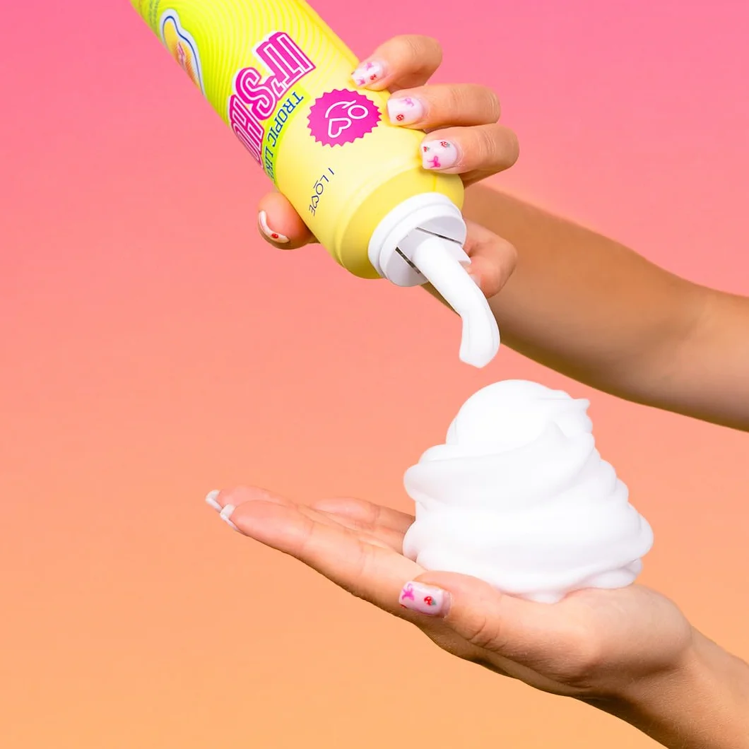 Espuma de ducha batida con aroma a frutas tropicales, jabón corporal hidratante y cremoso, 250 ml