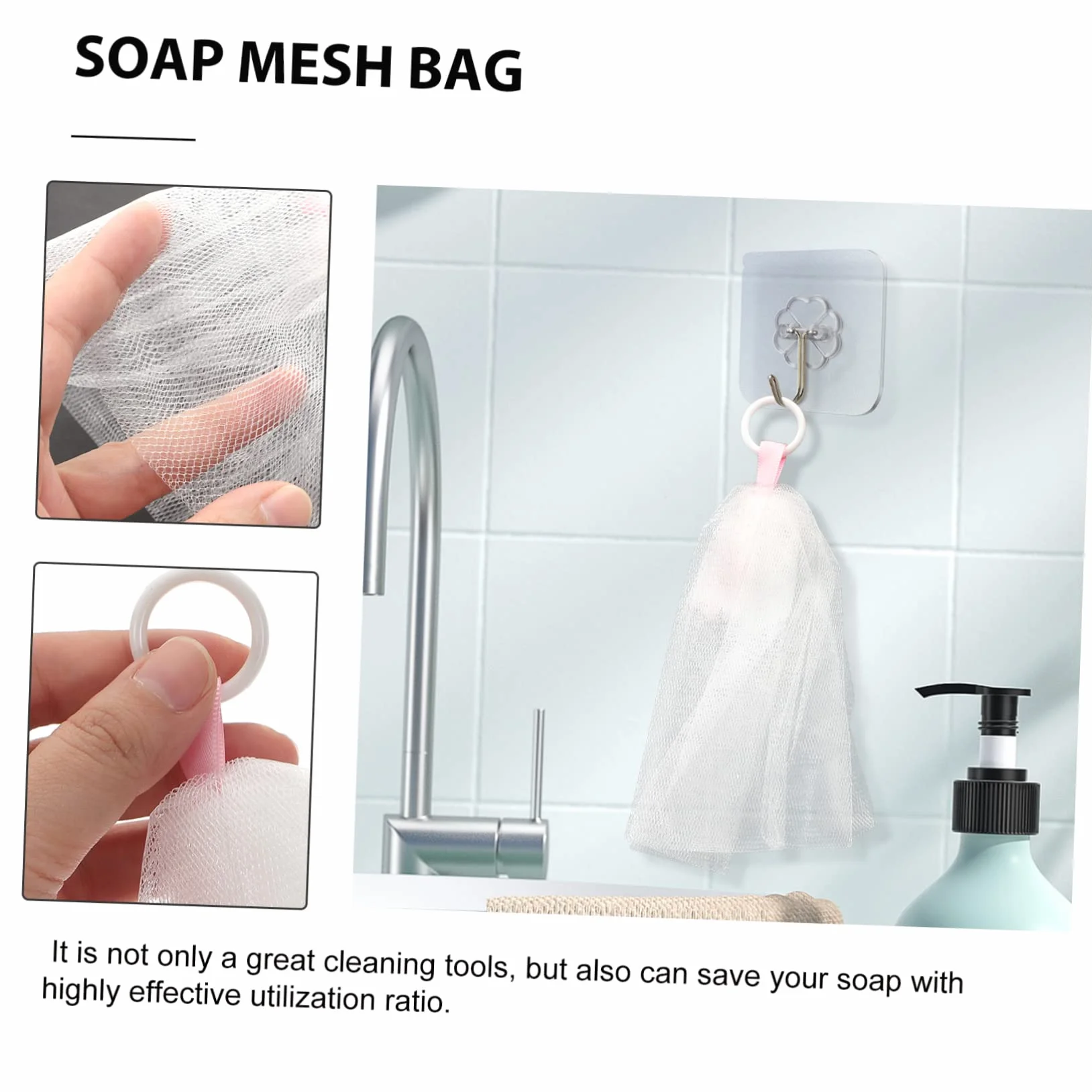 FRCOLOR Bolsa De Jabón Para Limpieza Facial 3 Unidades Tamaño Mediano Textura Suave Cordón Para Colgar