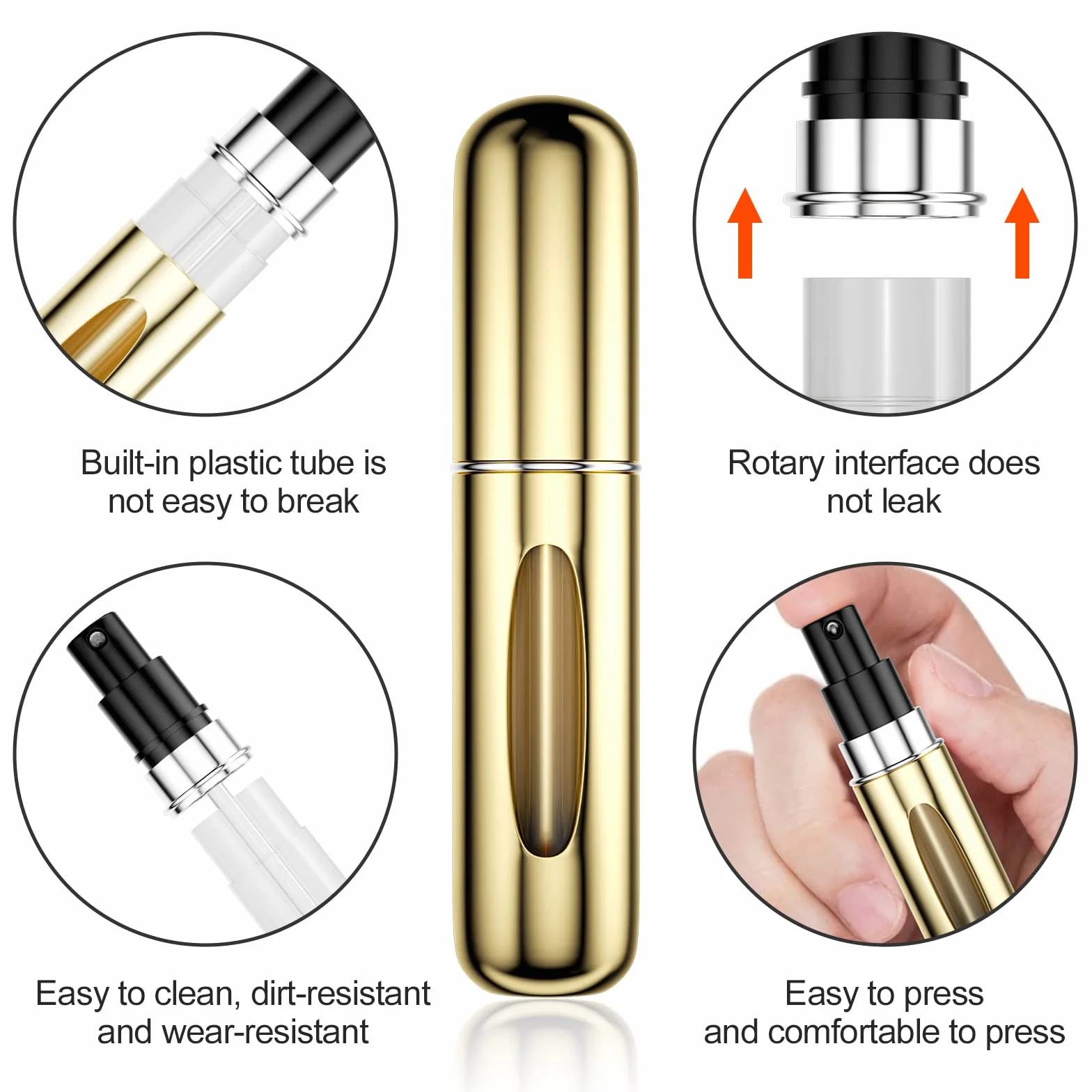 Newaner 5ML Atomizador Perfume Recargable Mini Botella Rociadora Portátil con Ventana