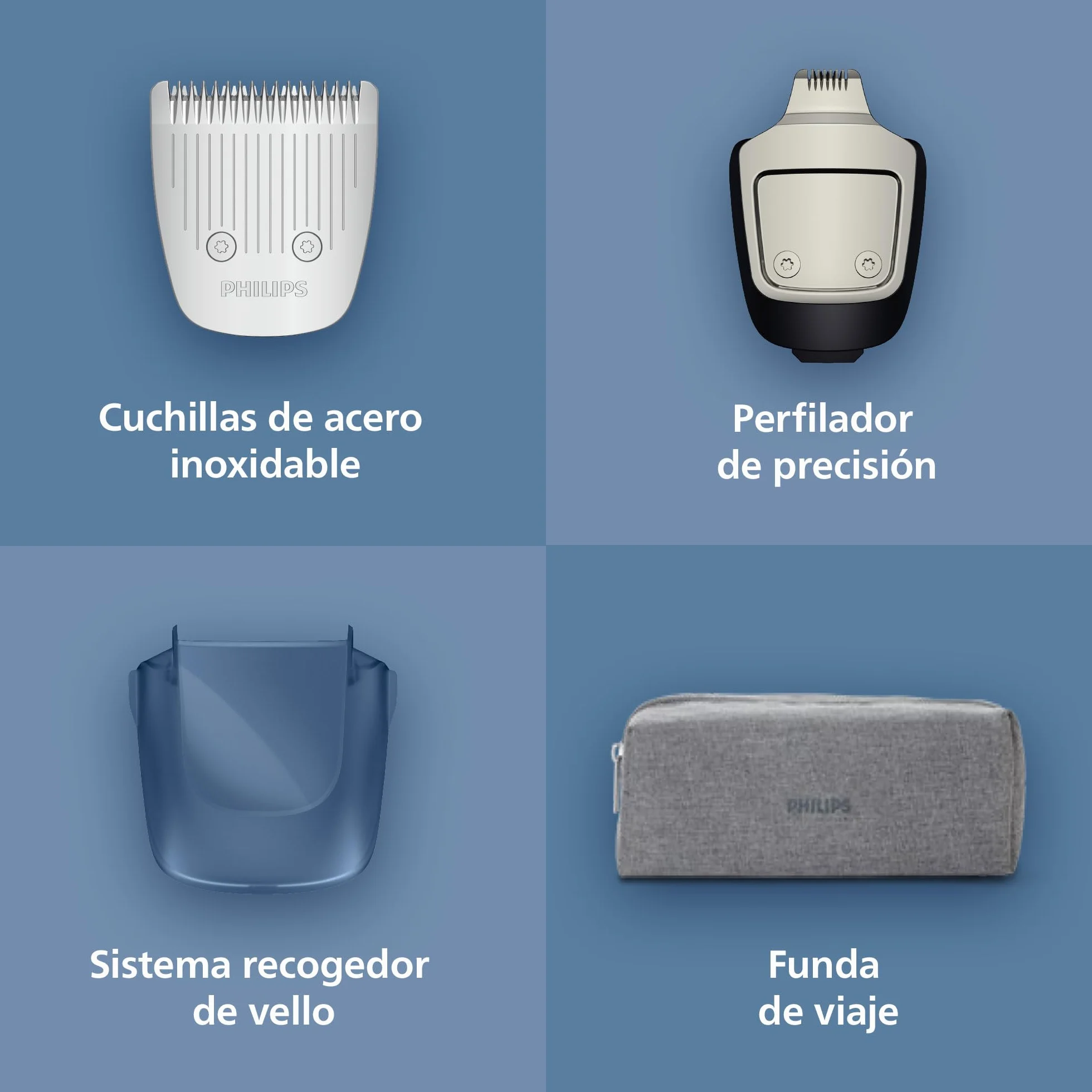 Philips Recortadora de Barba Series 5000 Hombre BT5765/15, Cuchillas Autoafilables, 40 Posiciones, Sensor de Barba, Resistente al Agua