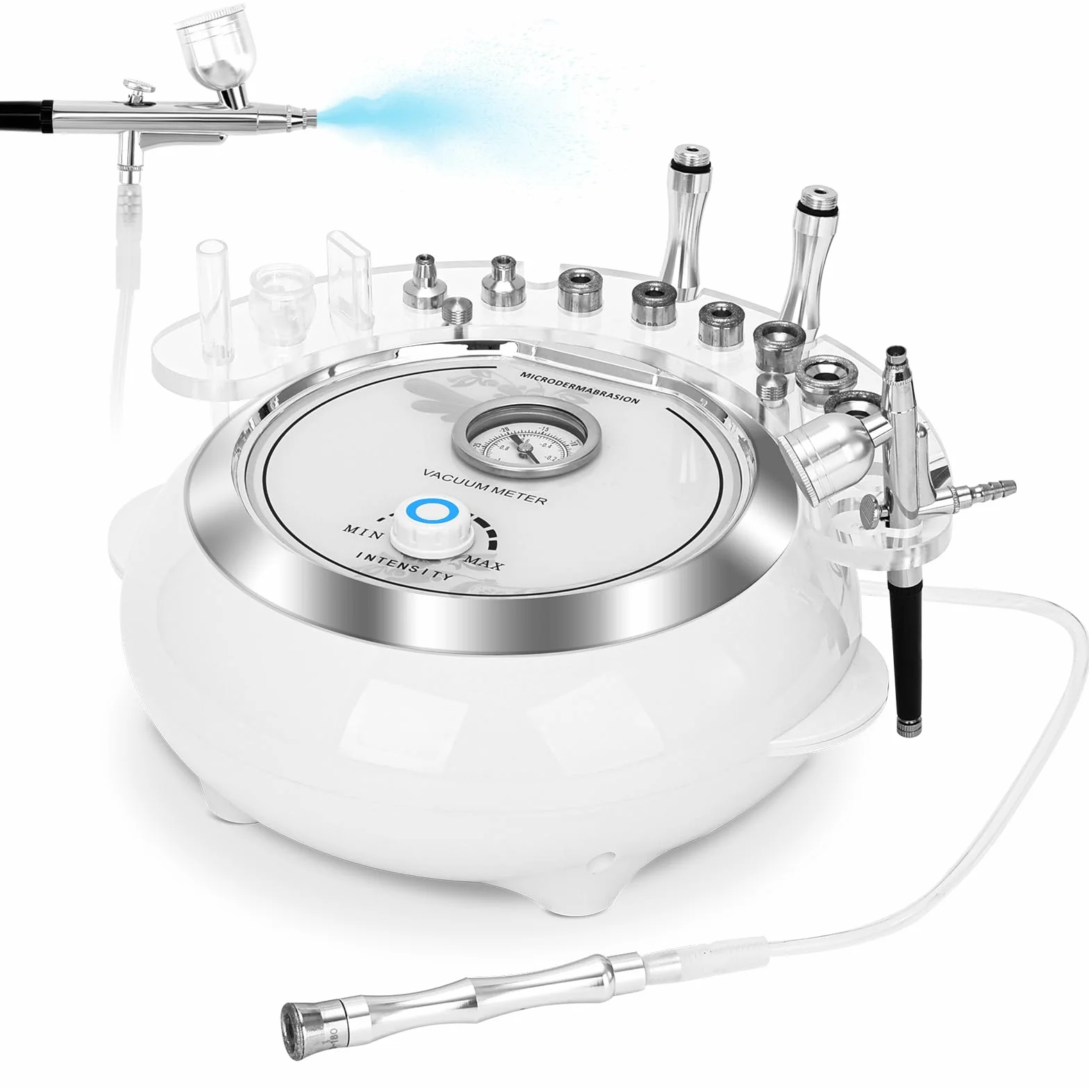iklestar Máquina de microdermoabrasión 3 en 1 con pistola de pulverización, kit facial profesional de dermoabrasión de diamante para uso personal en el hogar, 65-68 cmHg