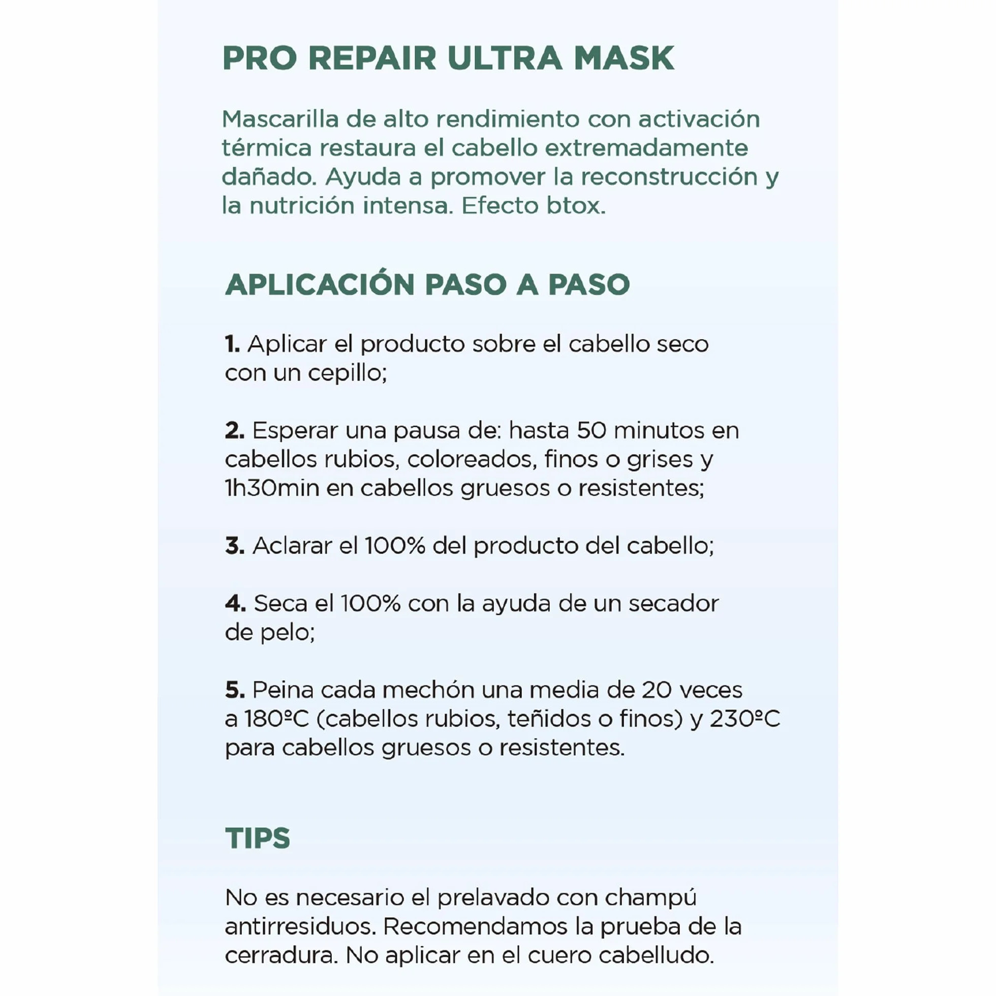 BTX Pro Repair Btox Capilar Profesional Orgánico de Un Solo Paso Tratamiento Reductor de Volumen y Anti-Frizz Sin Formol 500g