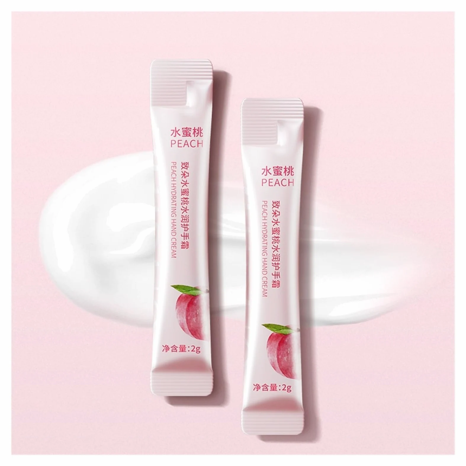 Crema de Manos Raya Melocotón 20uds | Hidratante, humectante e hidratante portátil.(2pcs)