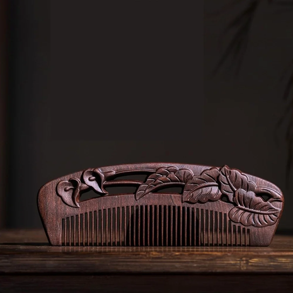 Peines para Hombres, Peine Especial para Cabello Largo para Mujeres, Peine de Dientes Finos tallados, Peine de Madera para peinar el Cabello, Peine para Barba para Hombres (AA)