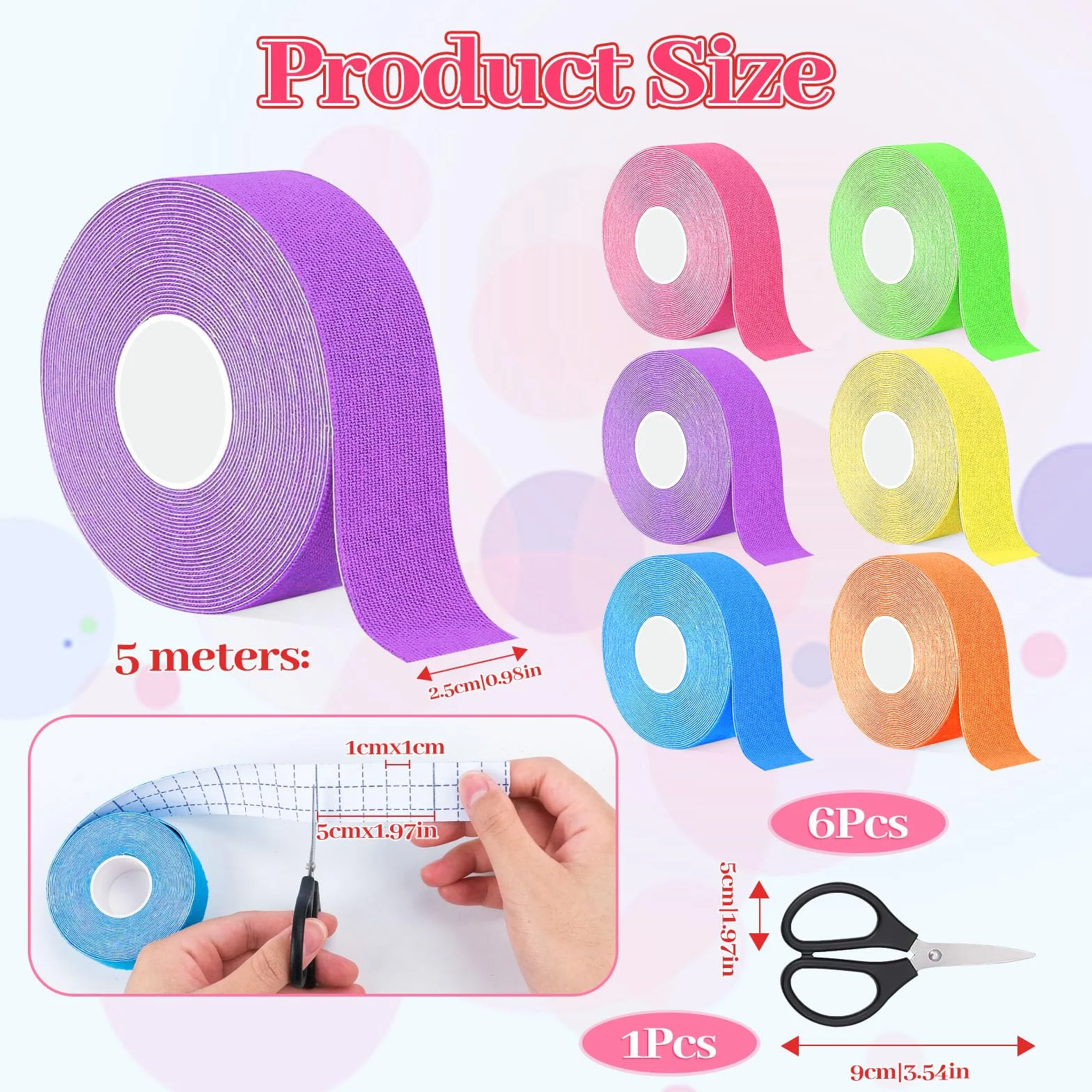 Cintas Kinesiológicas Faciales 5mx2,5cm Face Tape Lifting Reafirmante con Tijera