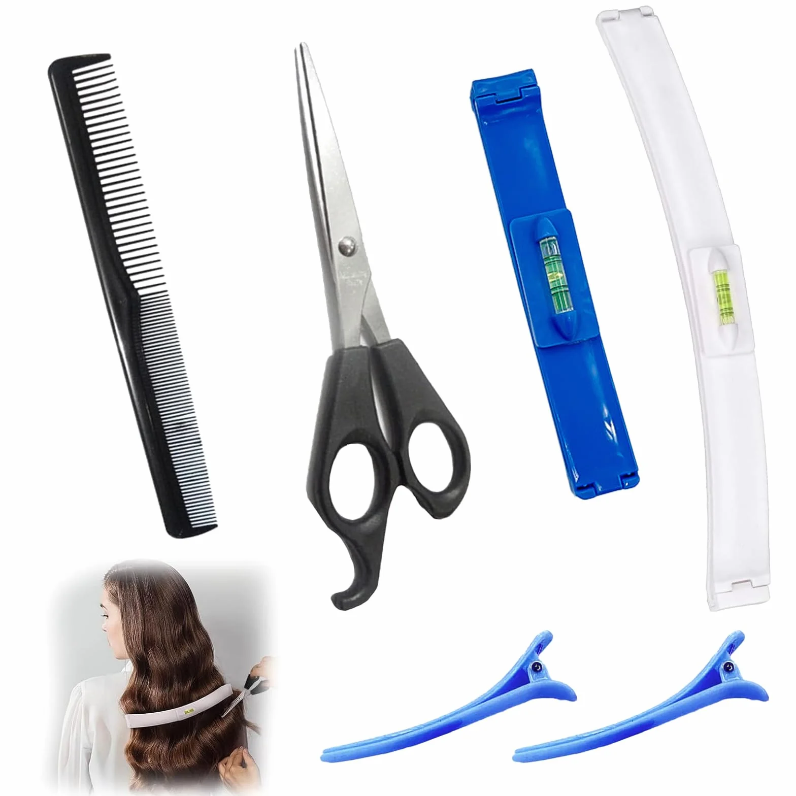Cortar Flequillo Recto 6pcs Herramientas Para Cortar El Pelo Clip Ayuda Recortadora Casera Bricolaje