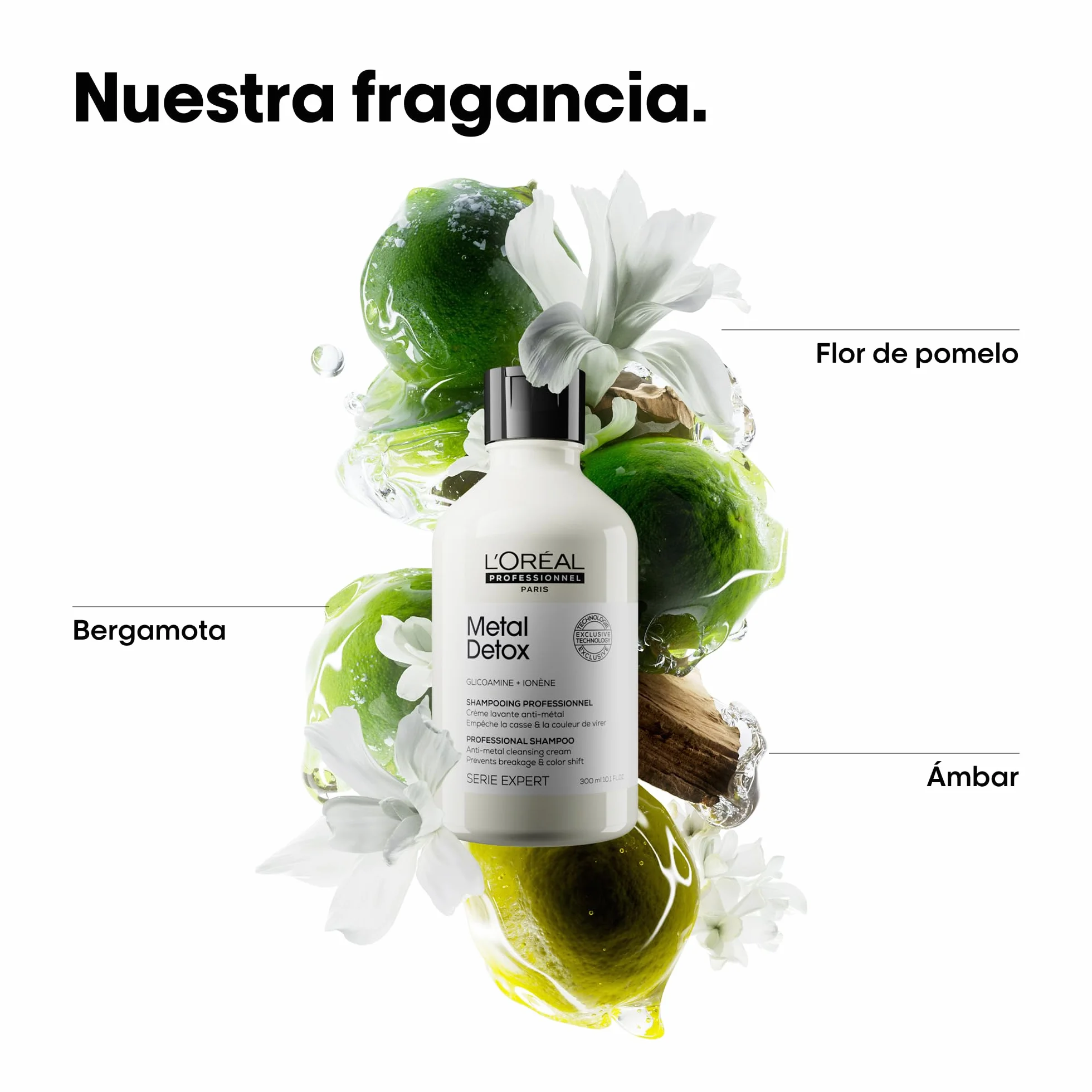 L'Oréal Professionnel Metal Detox Champú Sin Sulfatos 300 ml para Cabello Dañado