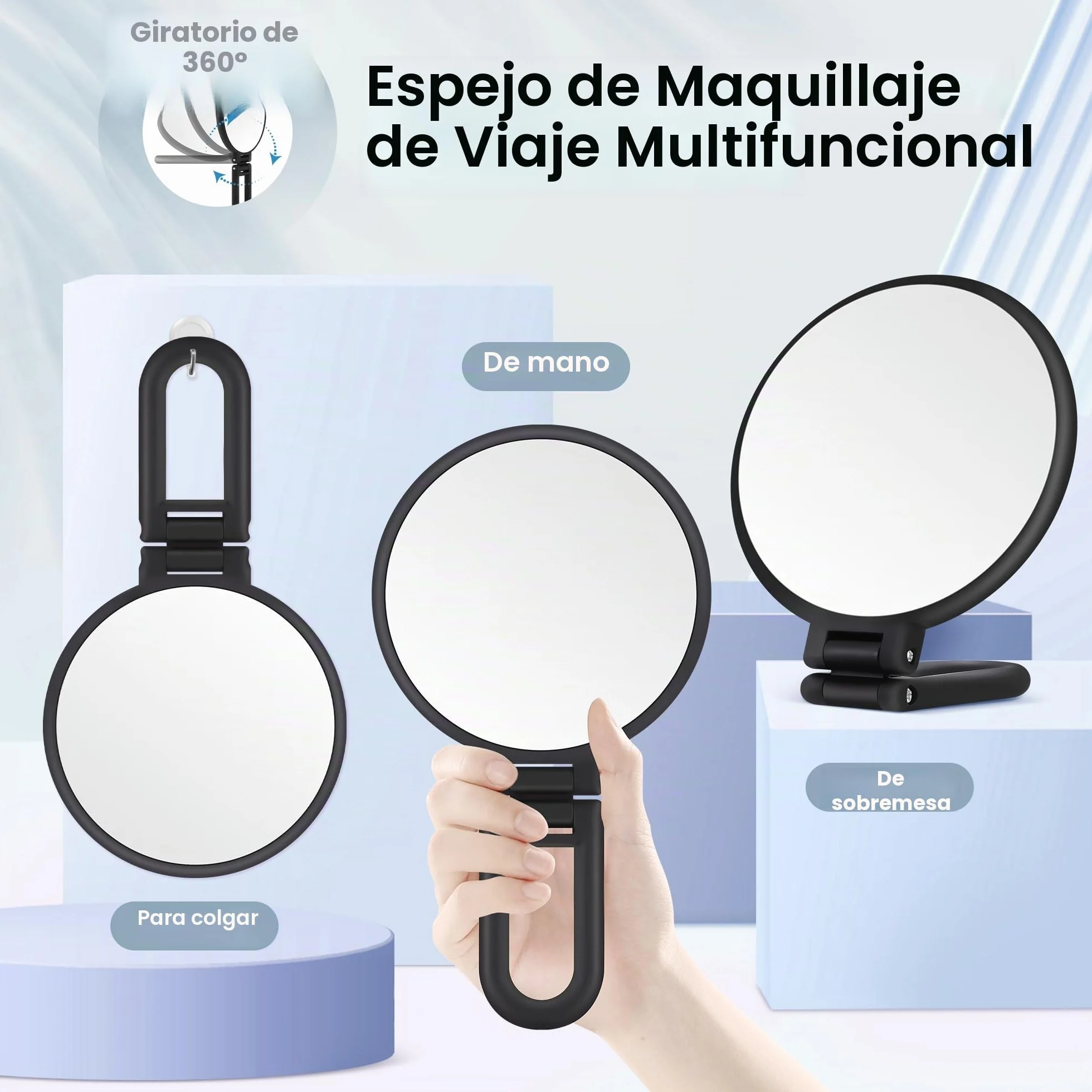 MIYADIVA Espejo de Aumento 40X Doble Cara 40X/1X Portátil Plegable para Maquillaje