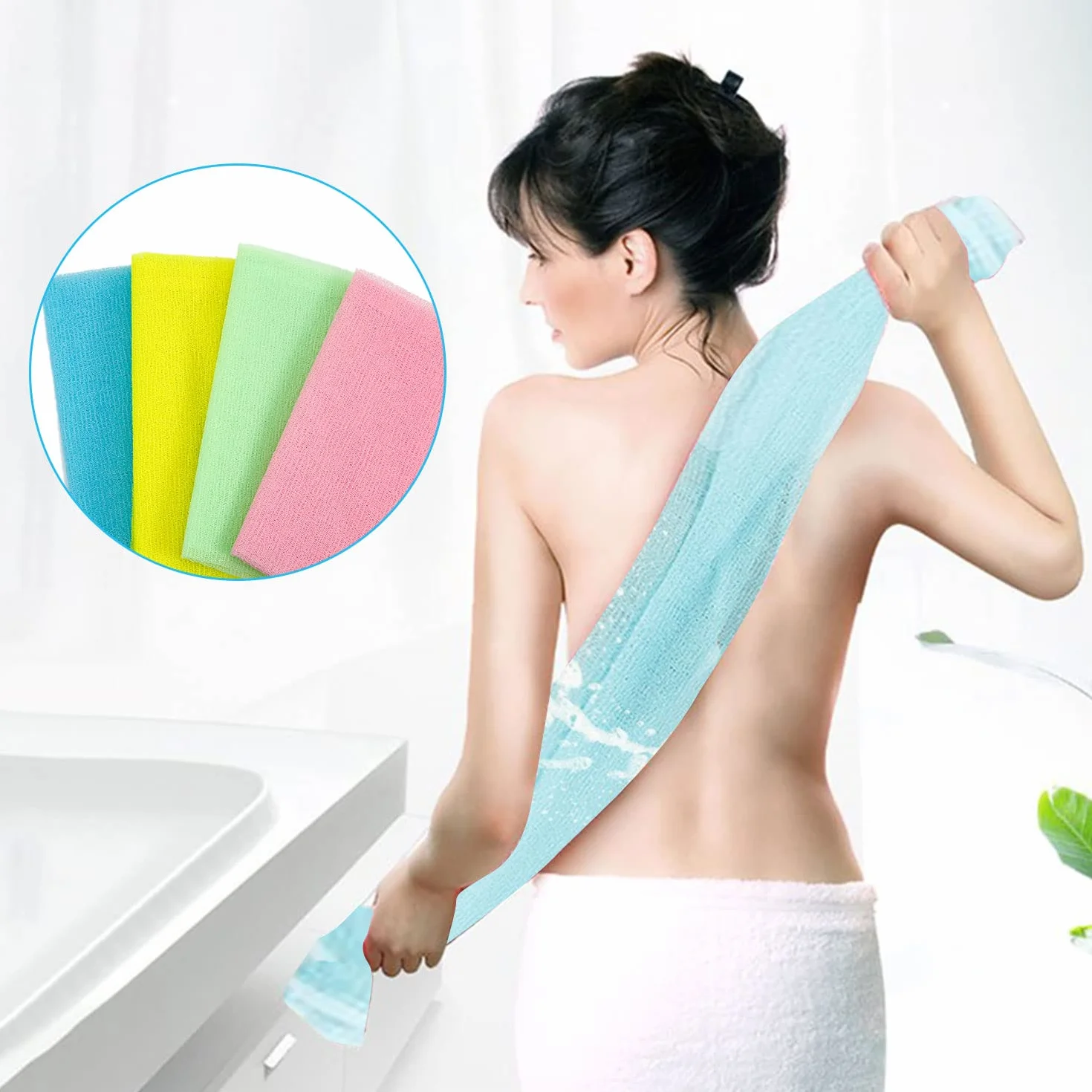 VIKSAUN Multicolor Japonés Exfoliante Sponja de Ducha Baño 4 Unids