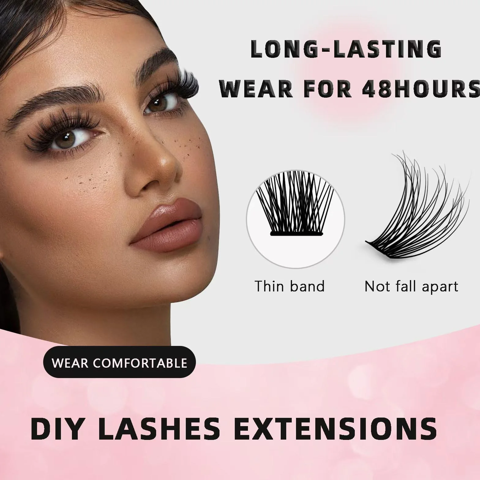 Kit Pestañas Postizas Cluster Lashes 280 PCS 30D+40D 9-16mm con Lash Bond