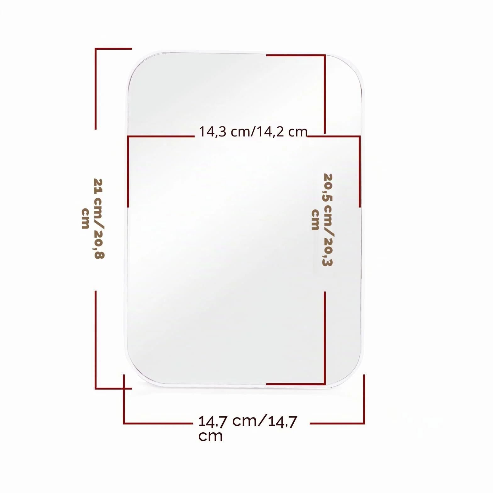 Espejo de maquillaje portátil 8 pulgadas soporte ajustable 180° blanco