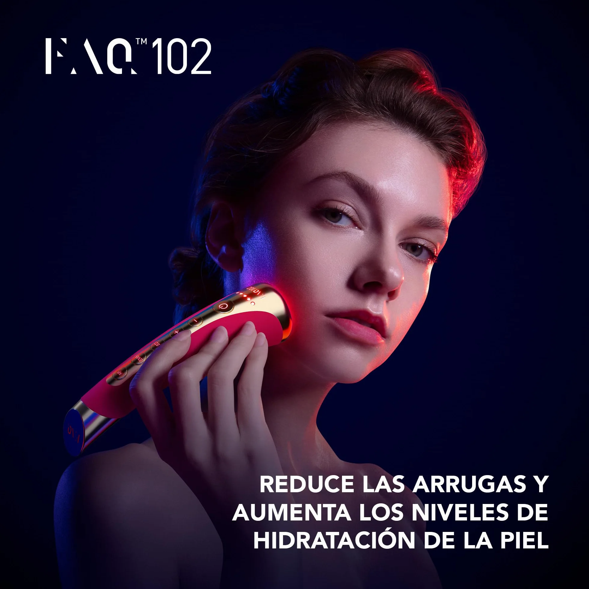 FAQ 102 Set Beauty Answer Masajeador facial EMS RF 8 luces LED Radiofrecuencia facial tensar piel