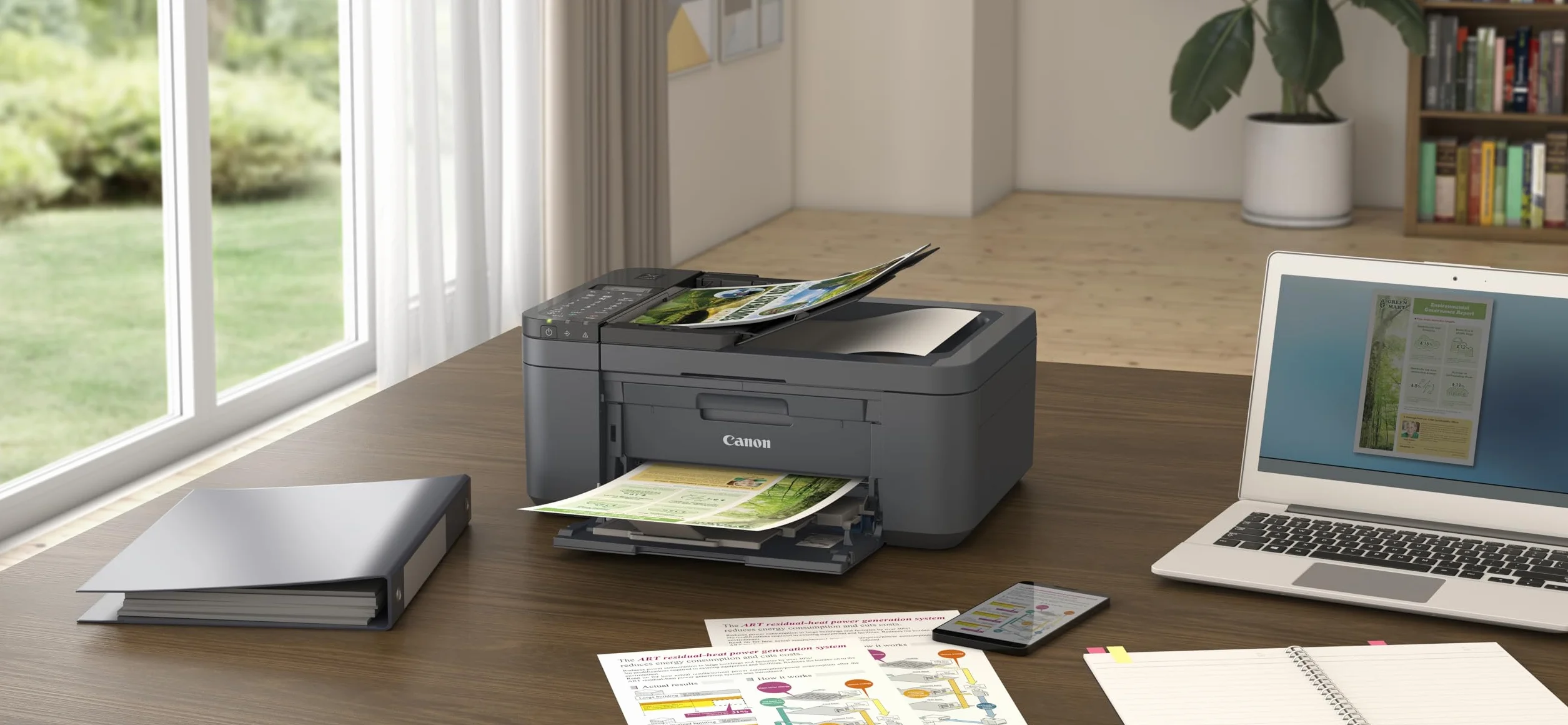 Canon Pixma TR4755i Impresora Multifunción 4 en 1 WiFi, Impresión Escaneo Copia, ADF 20 Hojas, Dúplex Automático, Negro