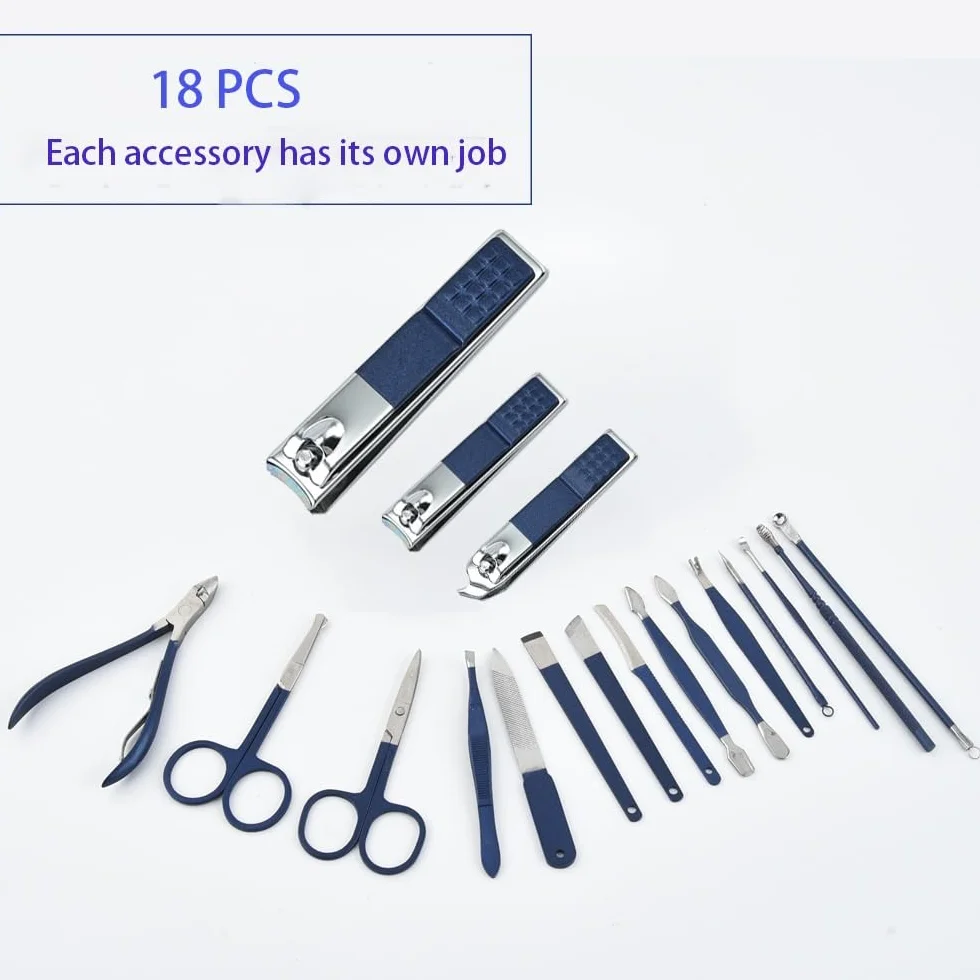 Cortaúñas Azul, Kit de cortaúñas, Juego de Herramientas para uñas, Juego de Tijeras para uñas, Herramientas de Belleza Personalizadas, Juego de manicura, Kit de uñas