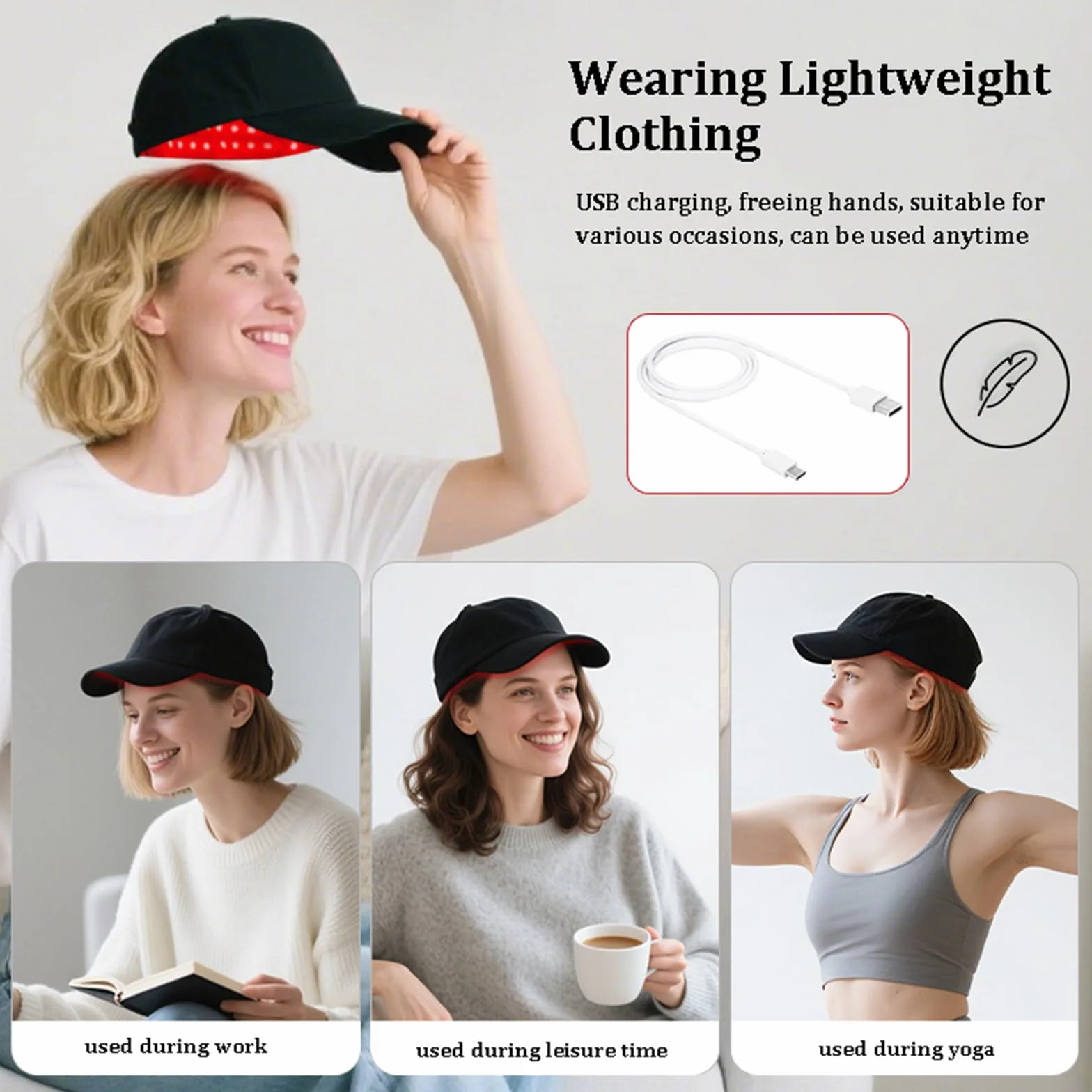 Gorro LED para Crecimiento del Cabello con Terapia de Luz Roja, Luz Infrarroja 660/850nm