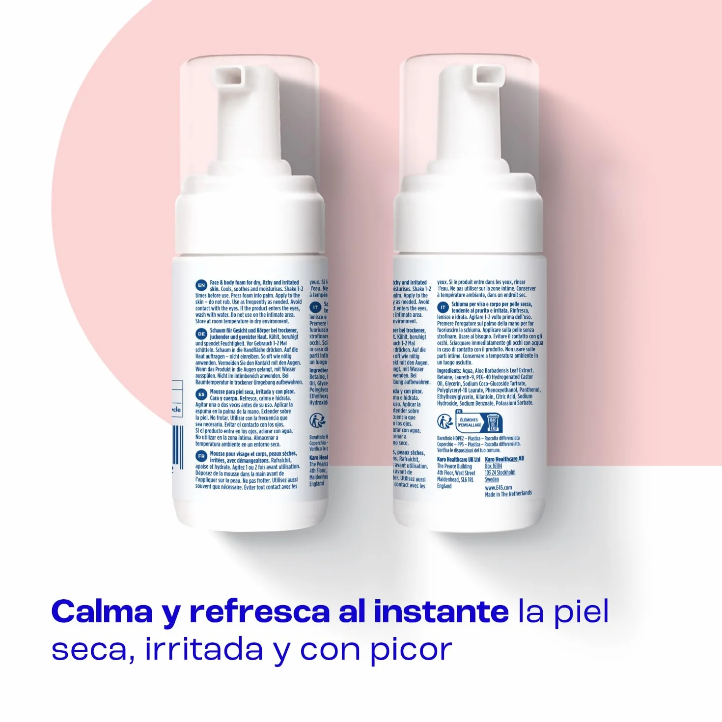 E45 Coolmousse Alivio Picor 100ml Espuma facial corporal piel irritada seca