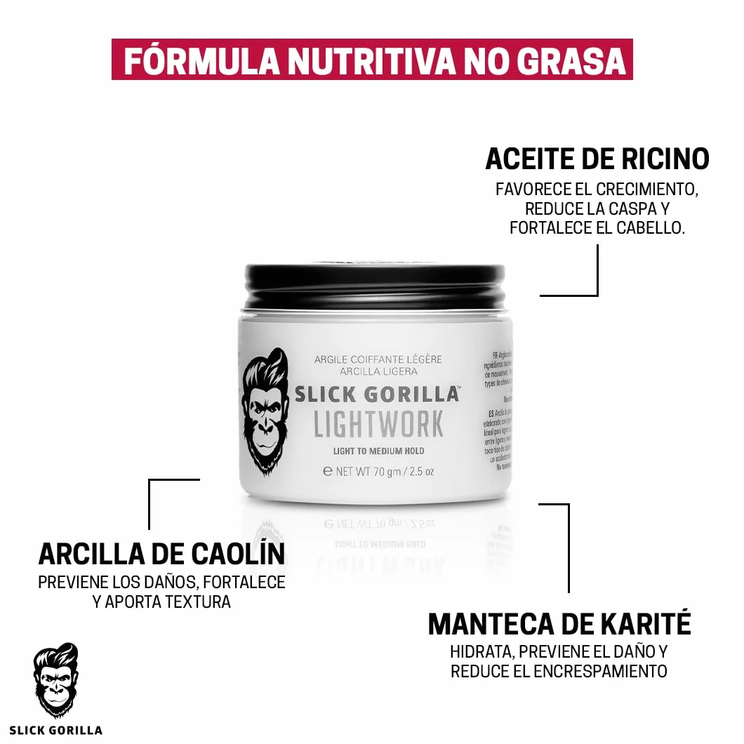 Slick Gorilla Lightwork Arcilla Mate para Hombres 75 ml