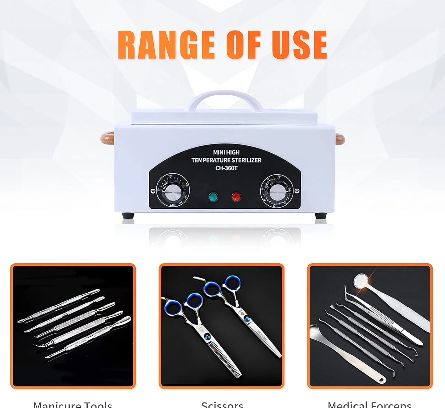 Caja de Limpieza de Herramientas de Metal de Alta Temperatura, 1.5L 300W Esterilizador de Utensilios de Peluquería y Tatuaje con Temperatura y Tiempo Ajustables para Spa, Salones, Peluquerías