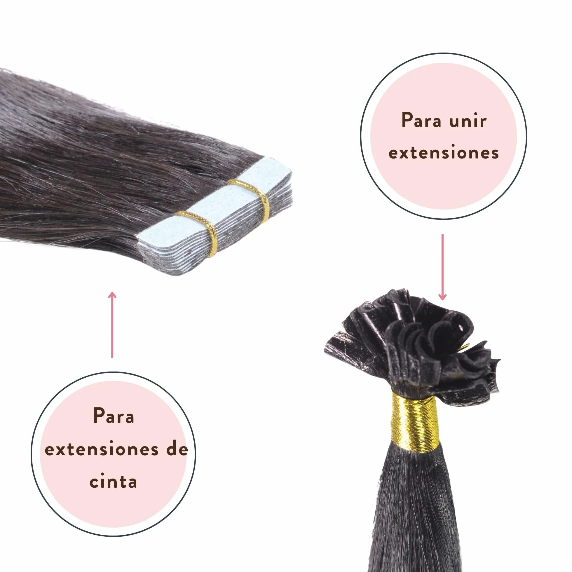 Kit para remover extensiones de cabello con pinzas y disolvente - Fórmula a base de alcohol