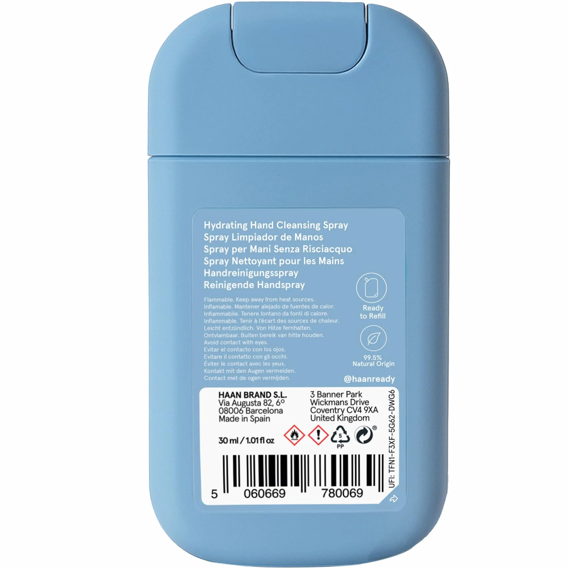 HAAN Spray Hidratante para Manos con Aloe Vera Pack de 5