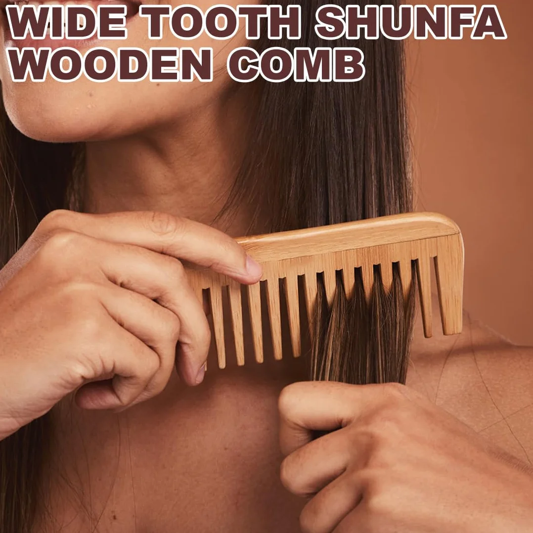 Peine de Madera Duradero de Bambú Natural para Hombres y Mujeres