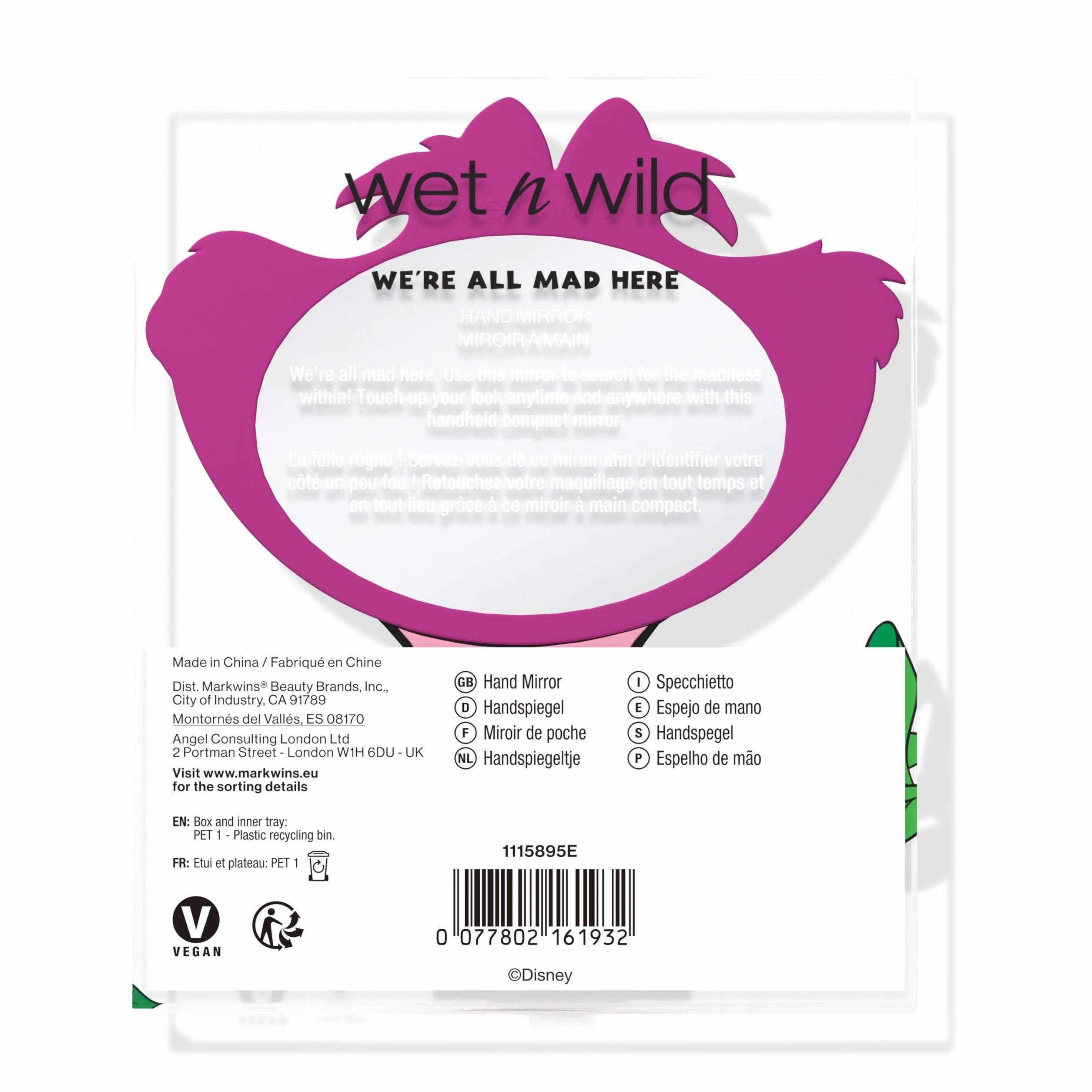Wet n Wild Alice in Wonderland Espejo de Mano Portátil Temática Alicia