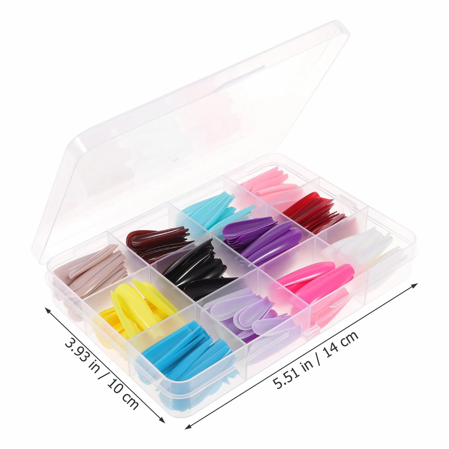 1 caja Uñas Postizas Largas Mate y Brillo Compartimentos Cubrimiento Total Accesorios para Arte de Uñas Fácil Aplicación y Diseño Sólido para DIY