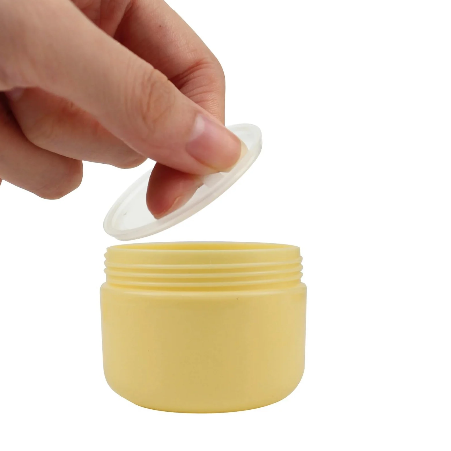 Tarros de cosméticos， 20 piezas 10g/20g/30g/50g/100g frasco de maquillaje vacío bote amarillo botellas de muestra recargables crema facial de viaje loción contenedor cosmético for cremas(100g)