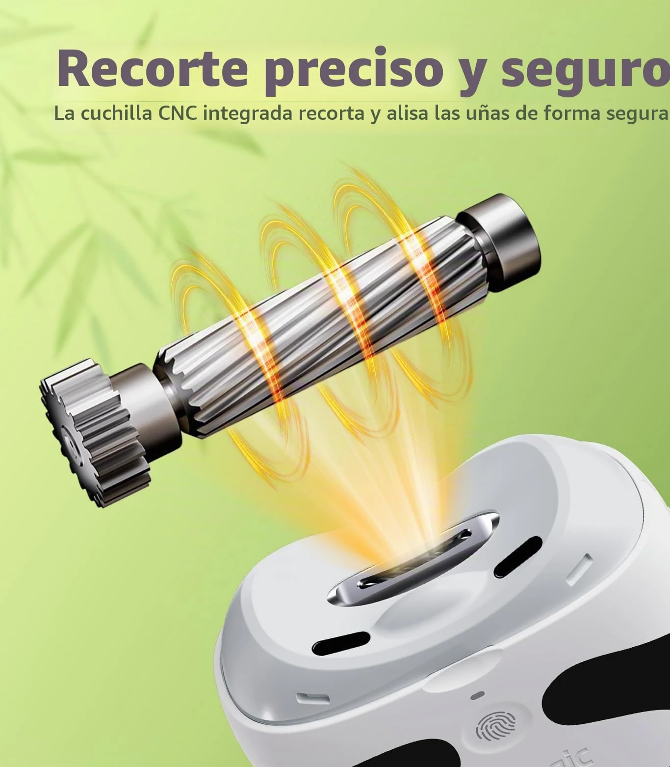 Cortauñas eléctrico 3 en 1con luz LED, recargable | para adultos, personas mayores, niños,regalo aniversario navidad, diseño de panda