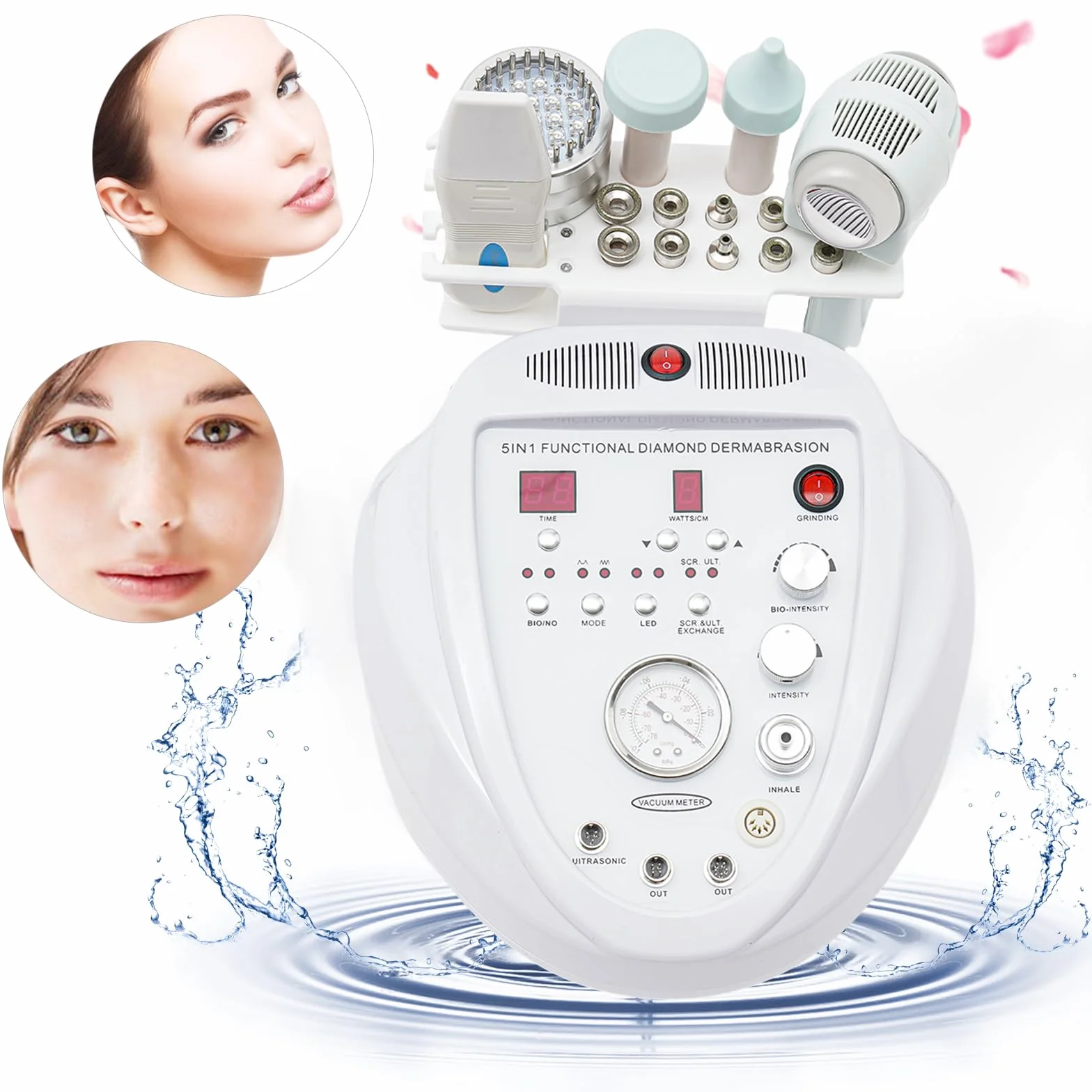 5 en 1 máquina profesional de dermoabrasión diamante dispositivo microdermoabrasión cuidado facial belleza cuidado facial dermoabrasión equipo