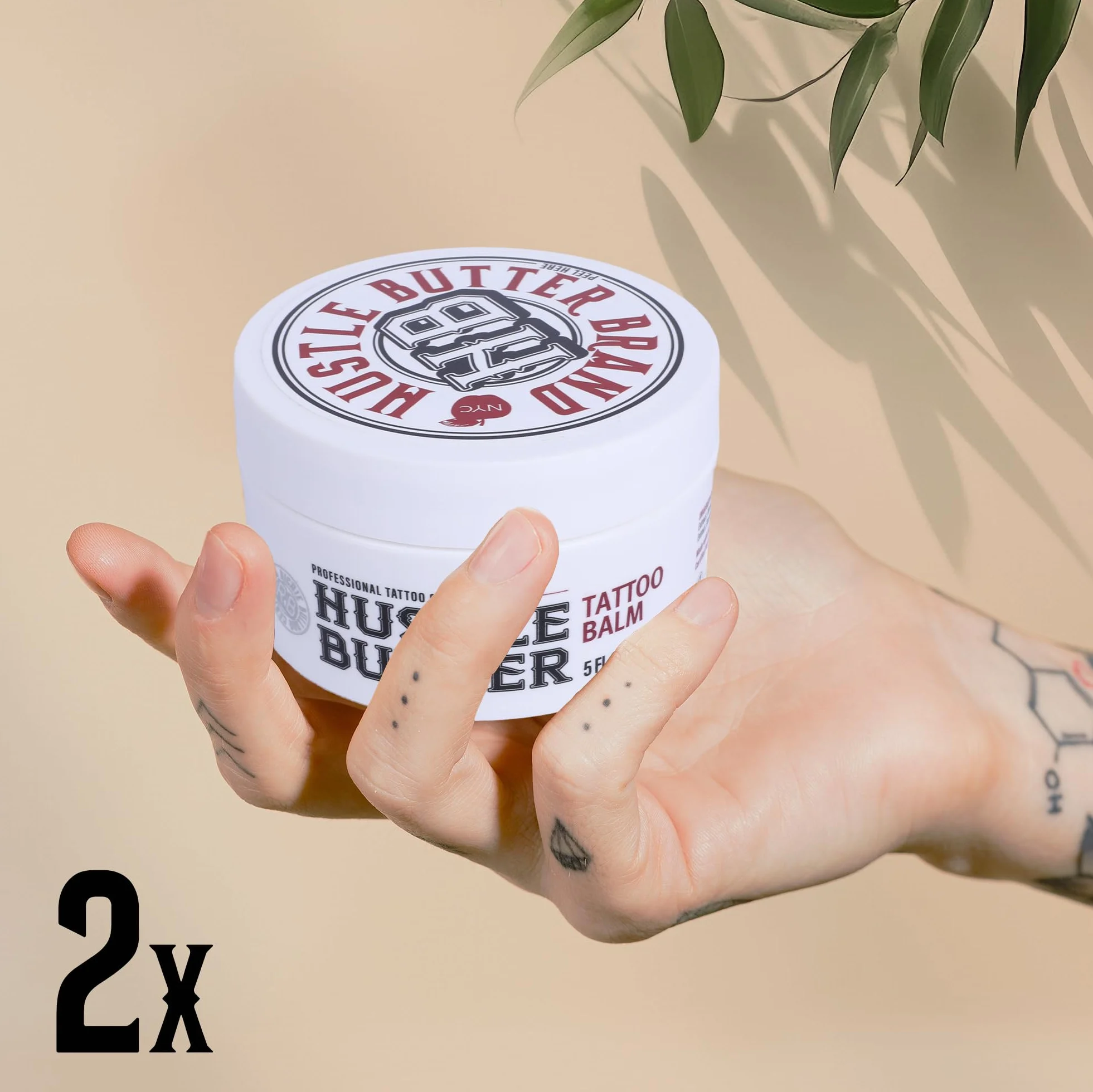 TATTOO HUSTLE BUTTER DELUXE ORIGINAL – 2x150ml crema vegana para el cuidado del tatuaje con ingredientes naturales como mango, papaya y manteca de karité, favorece la curación, reduce rojeces