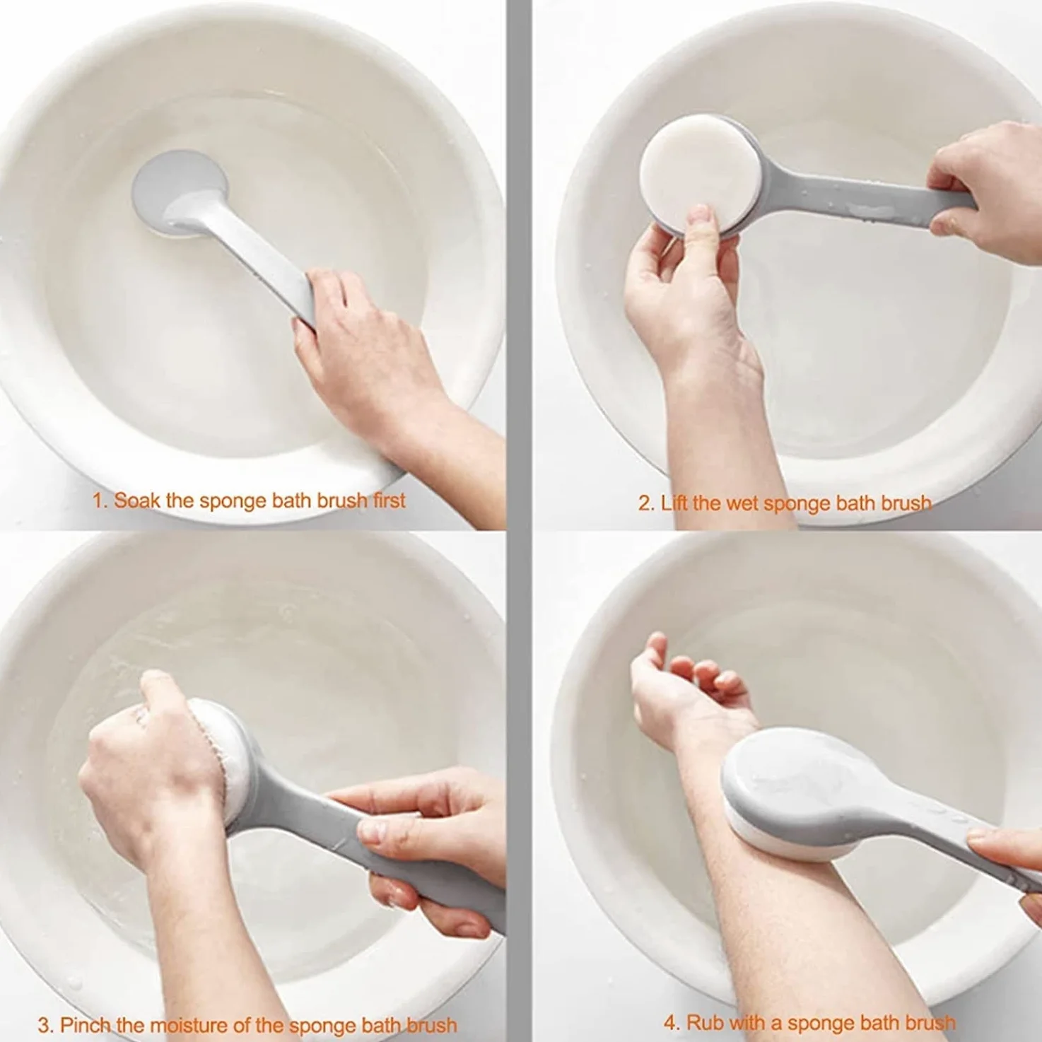 2 unids Esponja Ducha detérgico Lotion aplicador Esponja baño Espalda Cepillo Largo Mango de Cuerpo Lavado de Cuerpo Cepillo de Piel