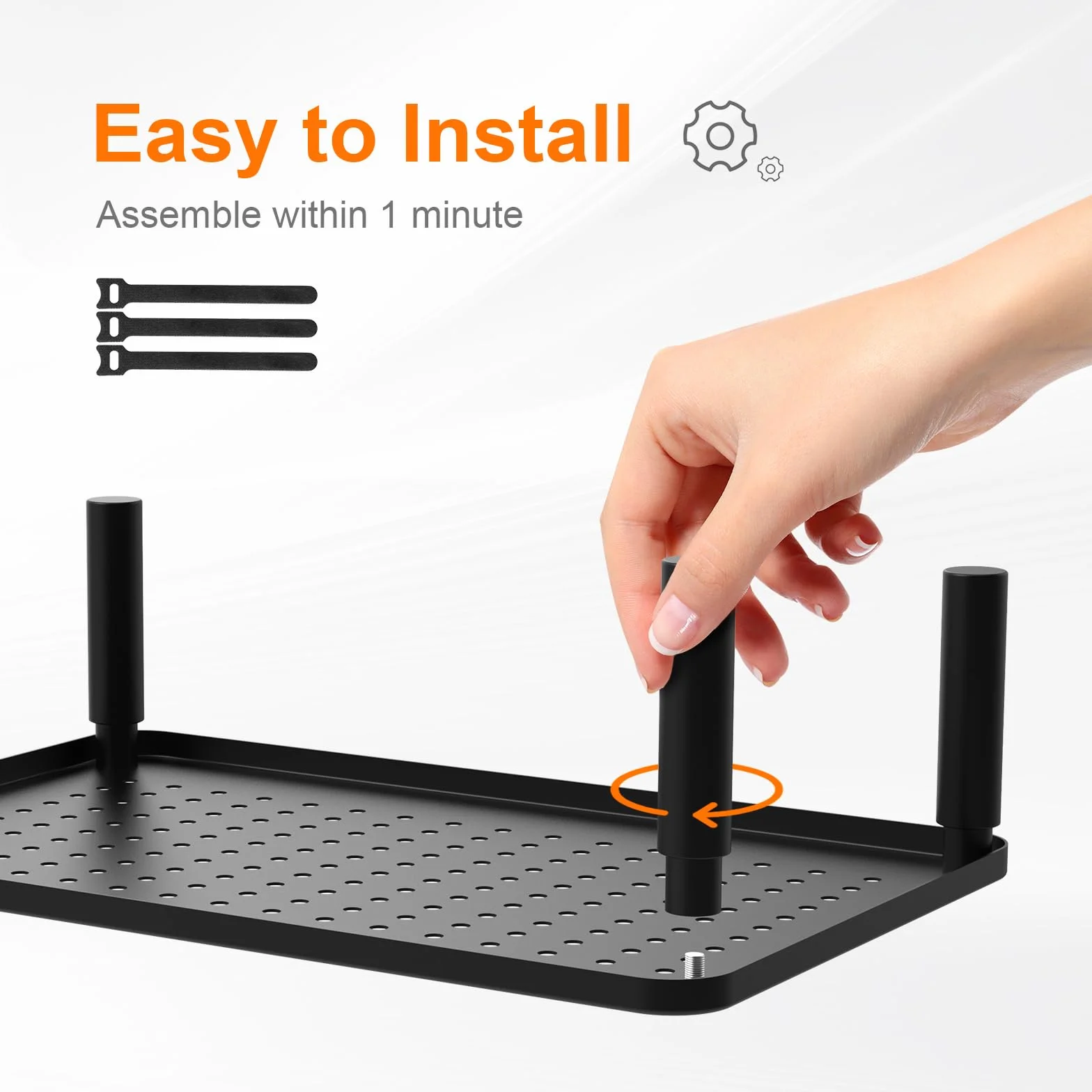 GRIFEMA GB1051 Elevador Monitor de Metal, Soporte Escritorio Ergonómico, Capacidad 20 kg, Altura Ajustable, 370x235mm, Negro