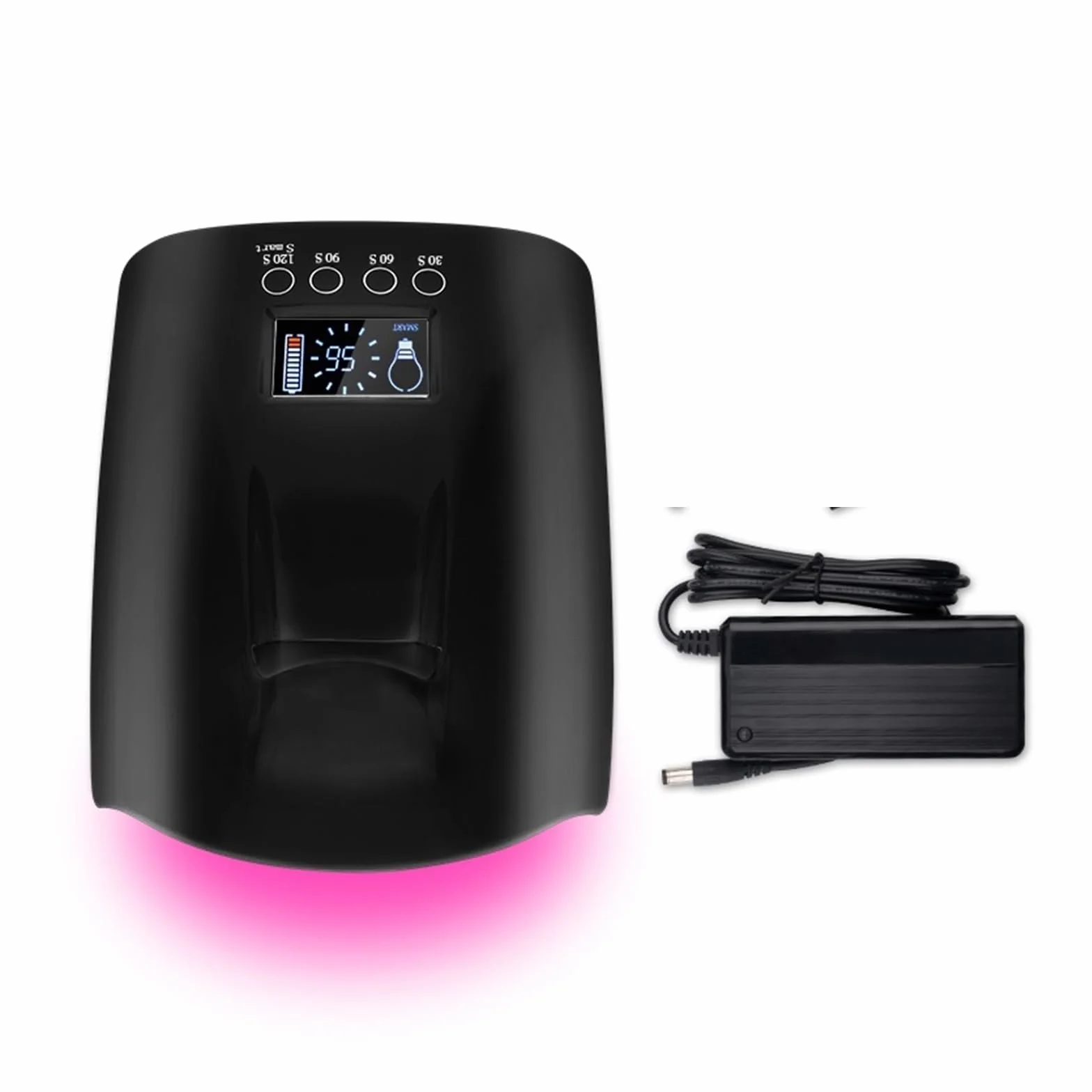 Lampara UV LED Uñas, Lámpara LED UV for uñas, luz roja inalámbrica, 60W, lámpara LED UV for uñas, for curar esmalte de Gel, inalámbrico con batería de litio, 60W Pro Light,para uñas de gel(Bianco)