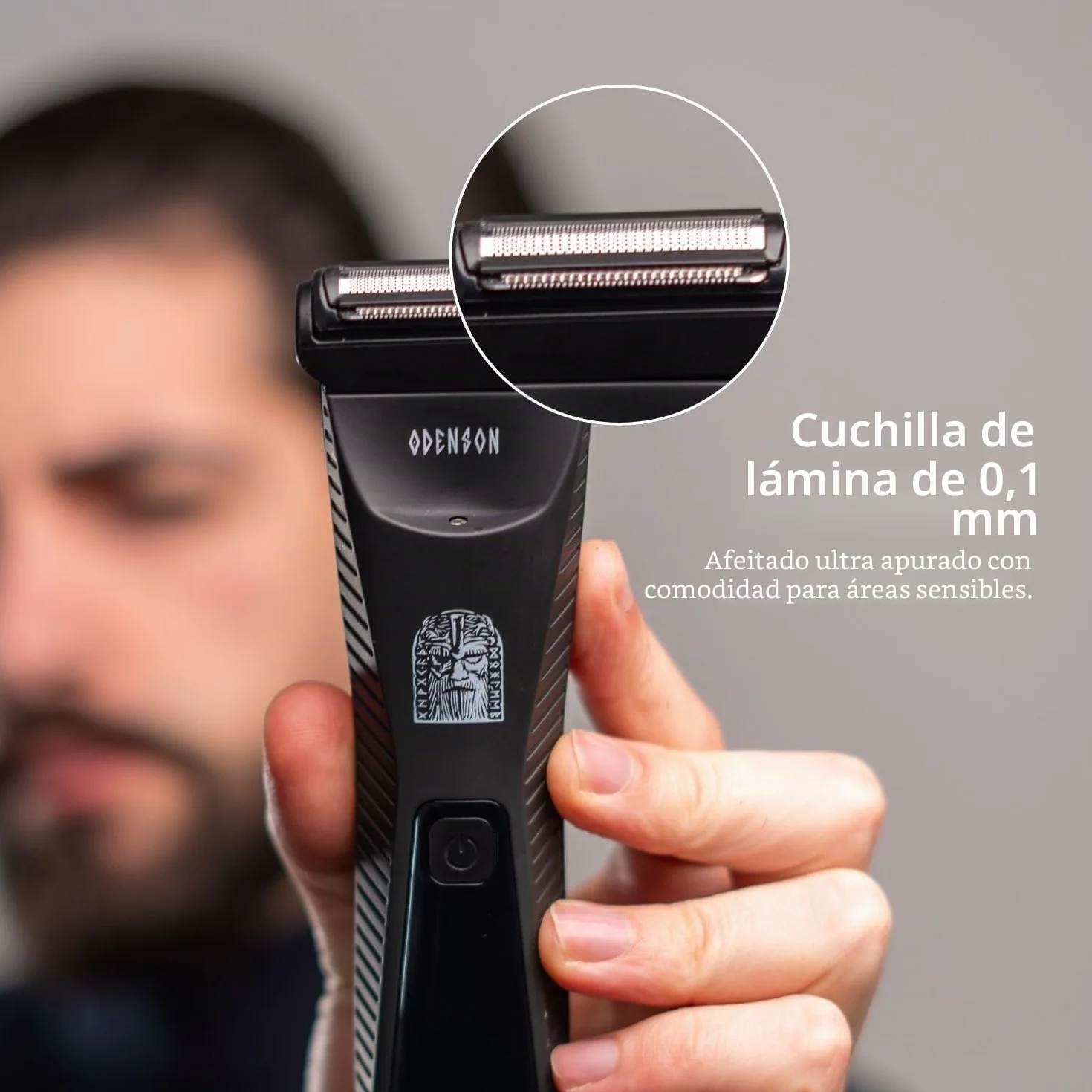 Odenson Cortapelos para barba y cuerpo impermeable inalámbrico recargable hombre afeitadora eléctrica