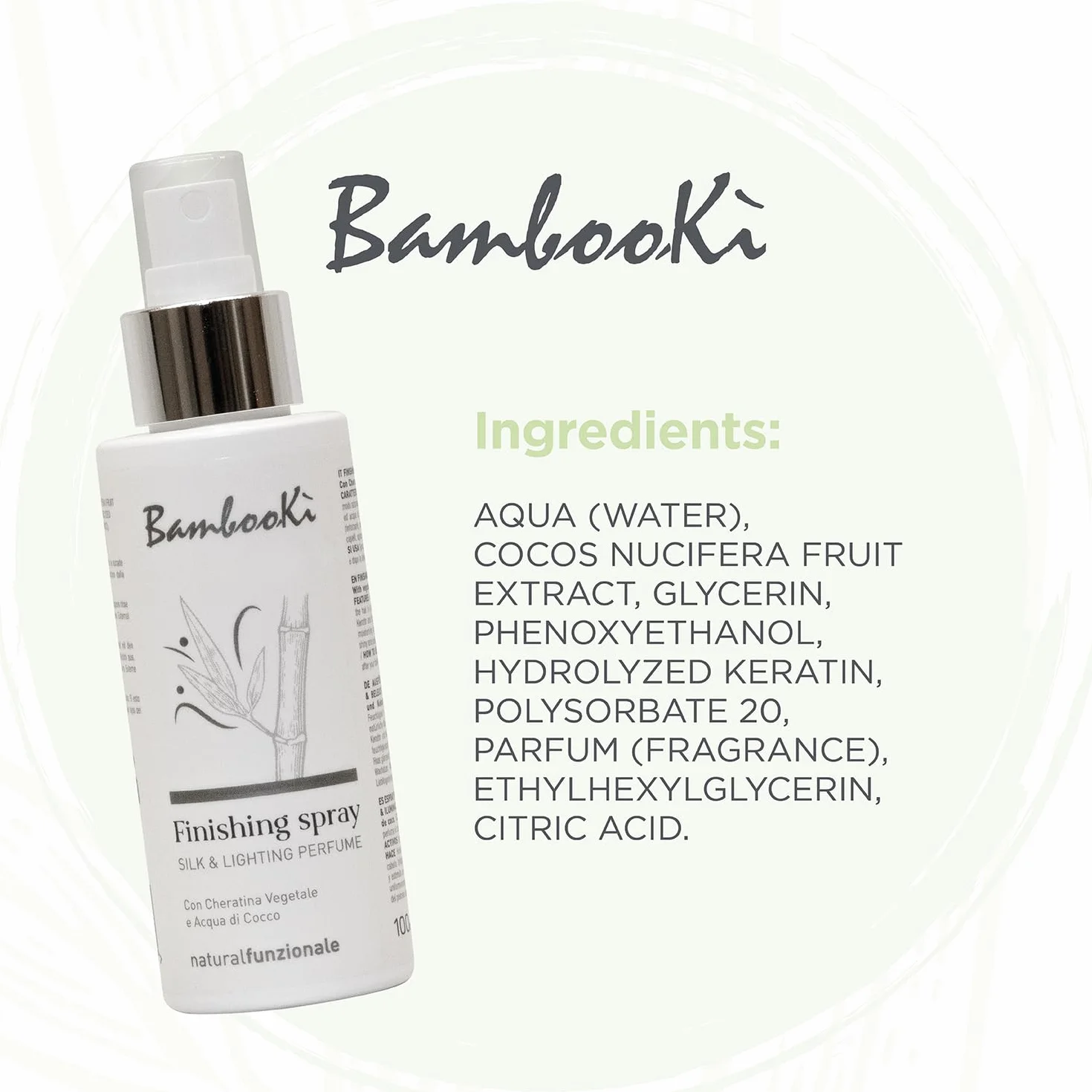Perfume Capilar Silk & Lighting Bambookì 100ml con Queratina Vegetal y Aqua de Coco para Mujer