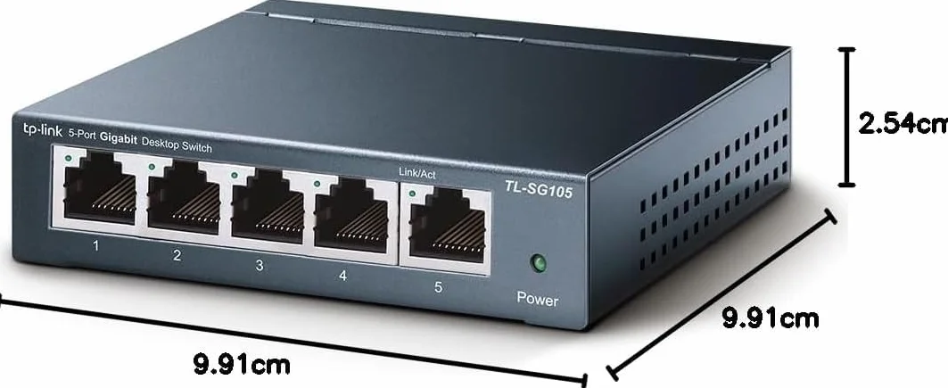 TP-Link TL-SG105 Switch Gigabit 5 Puertos 10/100/1000 Ethernet Acero Inoxidable IGMP Snooping QoS