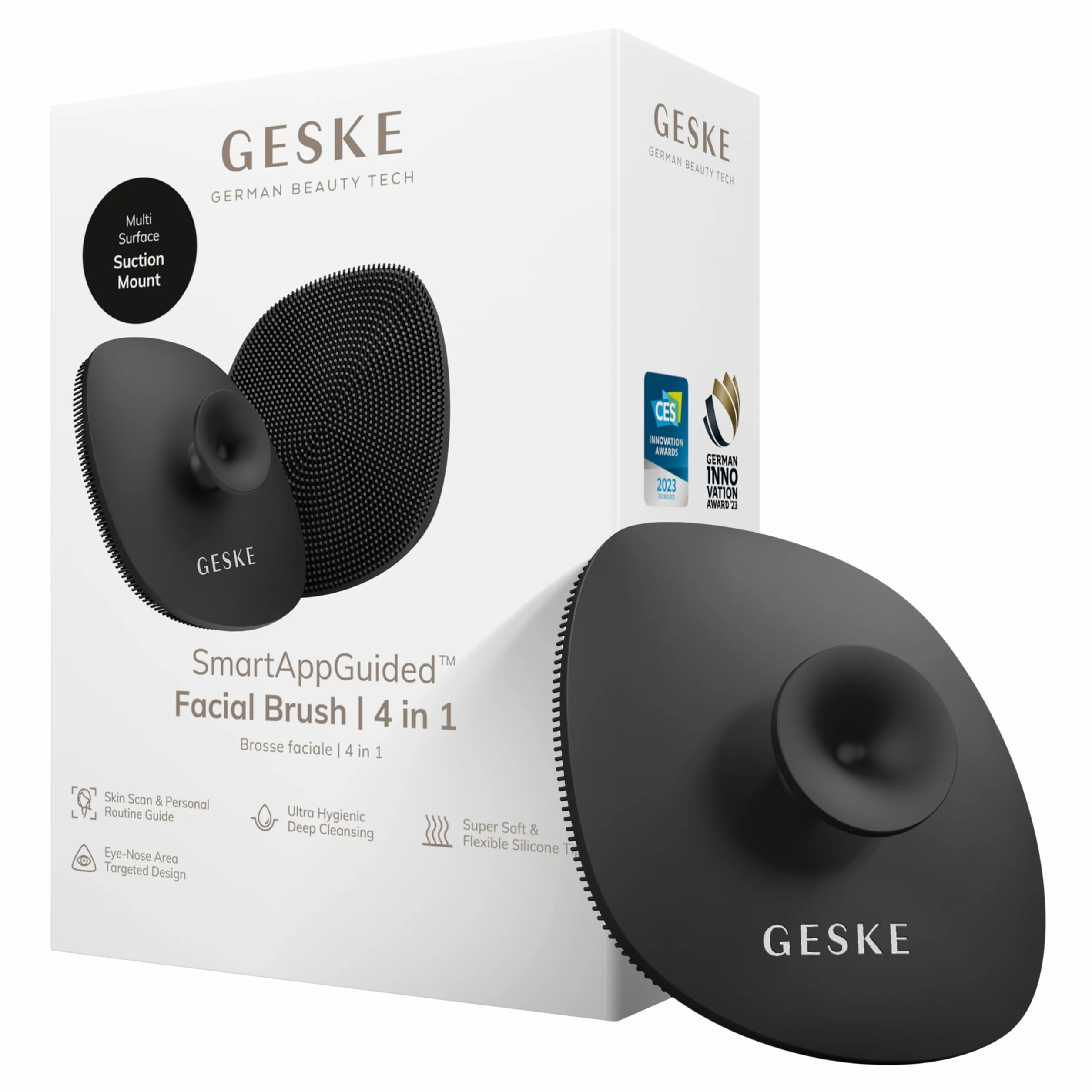 Geske SmartAppGuided Cepillo de limpieza facial 4 en 1 Negro