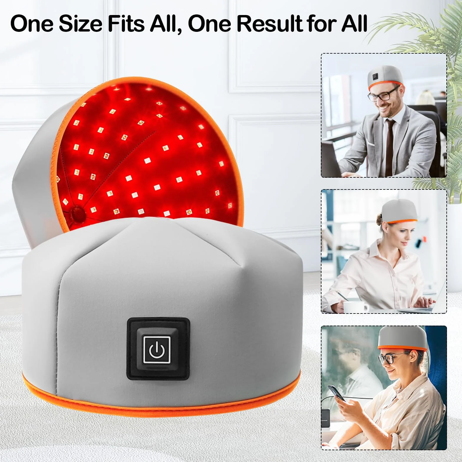 Gorro terapia luz roja 120 LEDs 660/850 nm infrarrojo cercano crecimiento capilar
