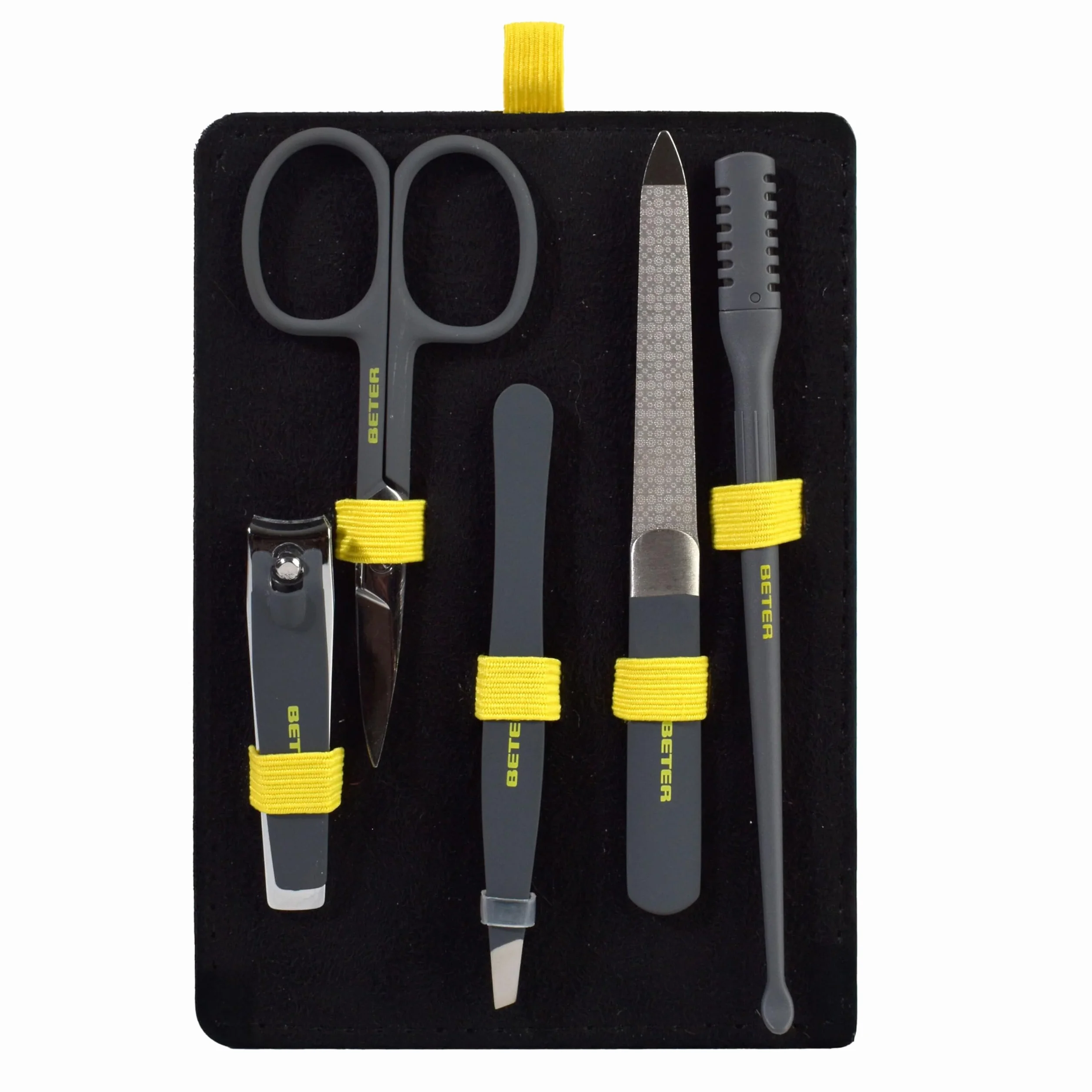 Beter Kit de Viaje de Cuidado Personal Level Up Collection Set de Básicos con Cortapelos Nasal Herramientas de Manicura Acero Inoxidable Pinza de depilar Neceser Compacto