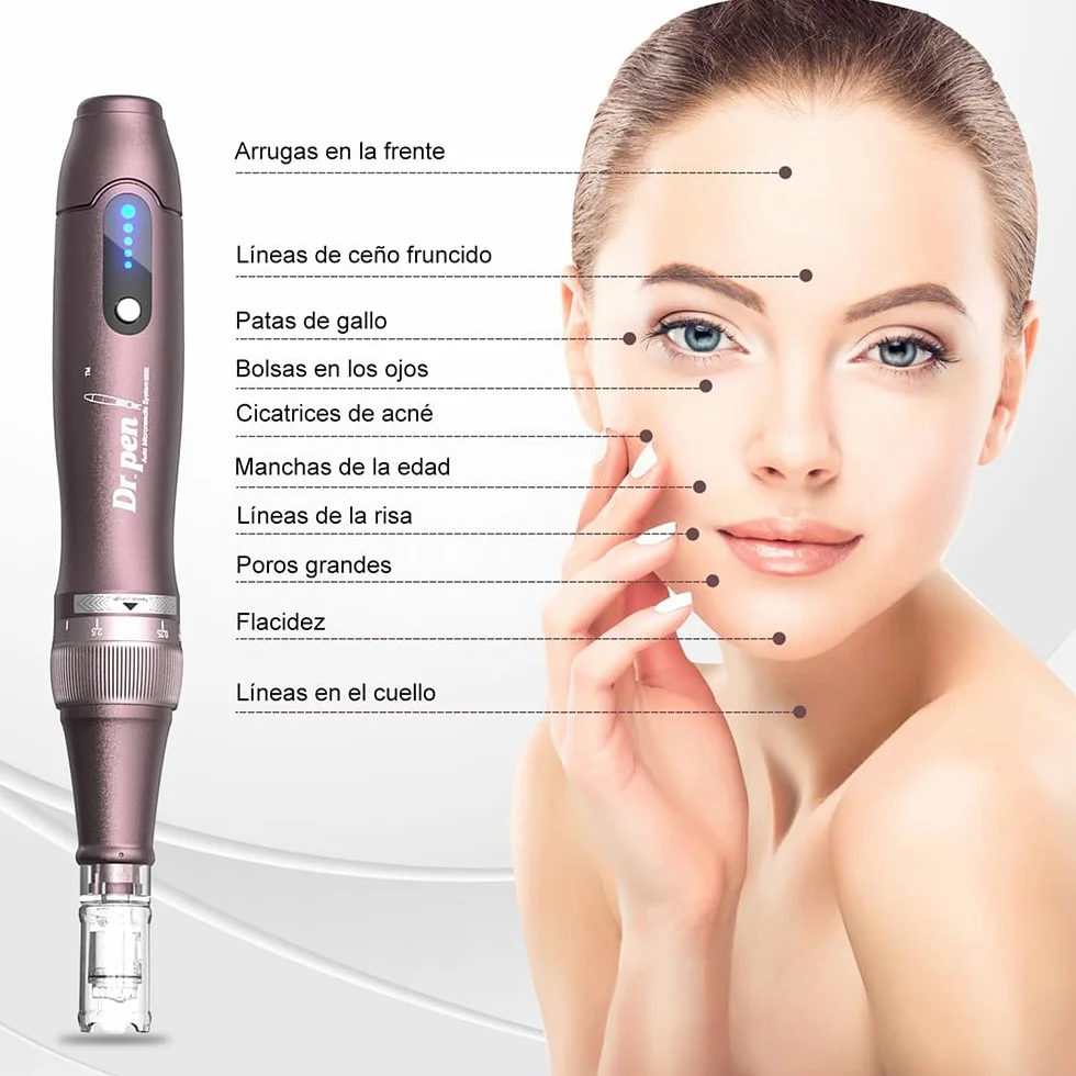 Dr.pen Ultima A10 Dermapen Profesional Inalámbrica con 5 Cartuchos para Cara y Crecimiento de Pelo